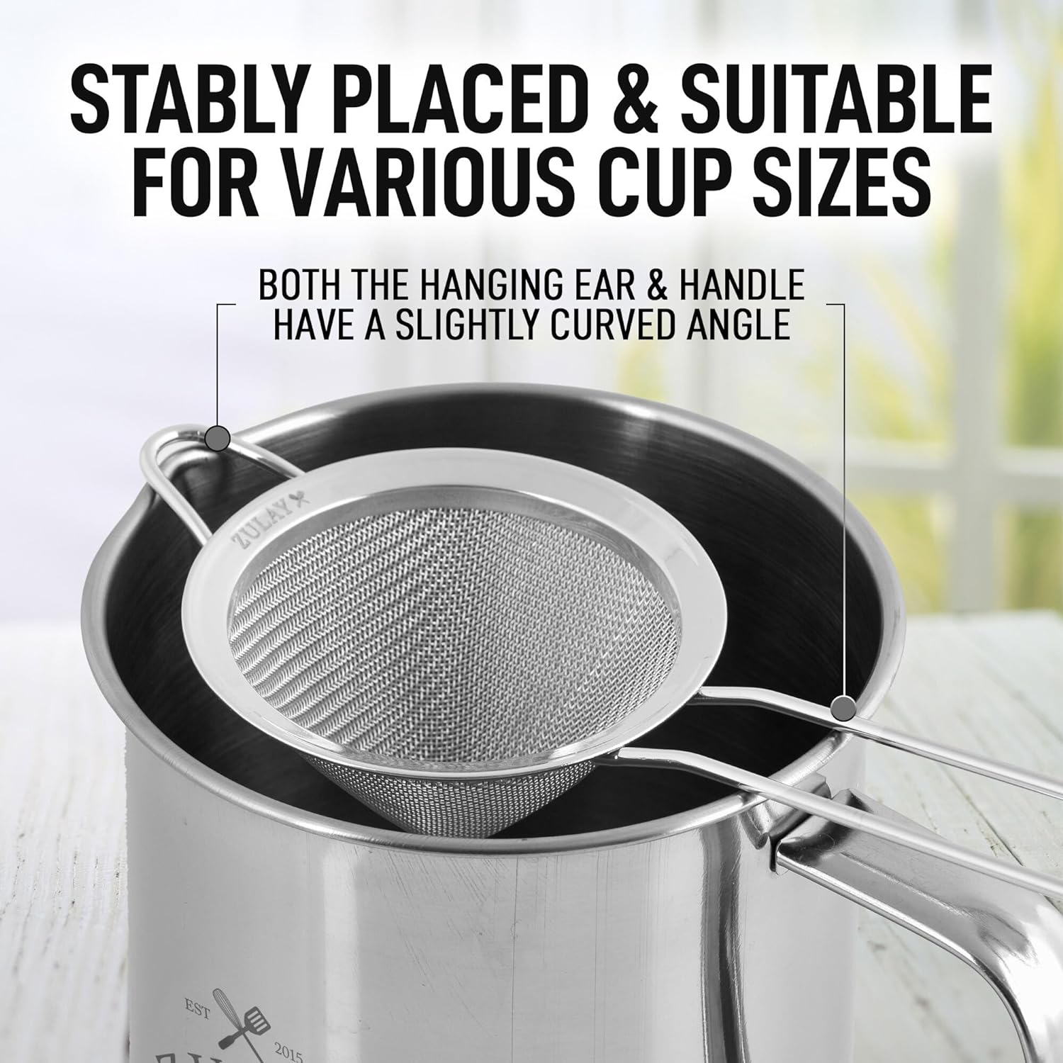 Thumbnail 3 de Zulay Kitchen Fine Mesh Strainer 3.35 in