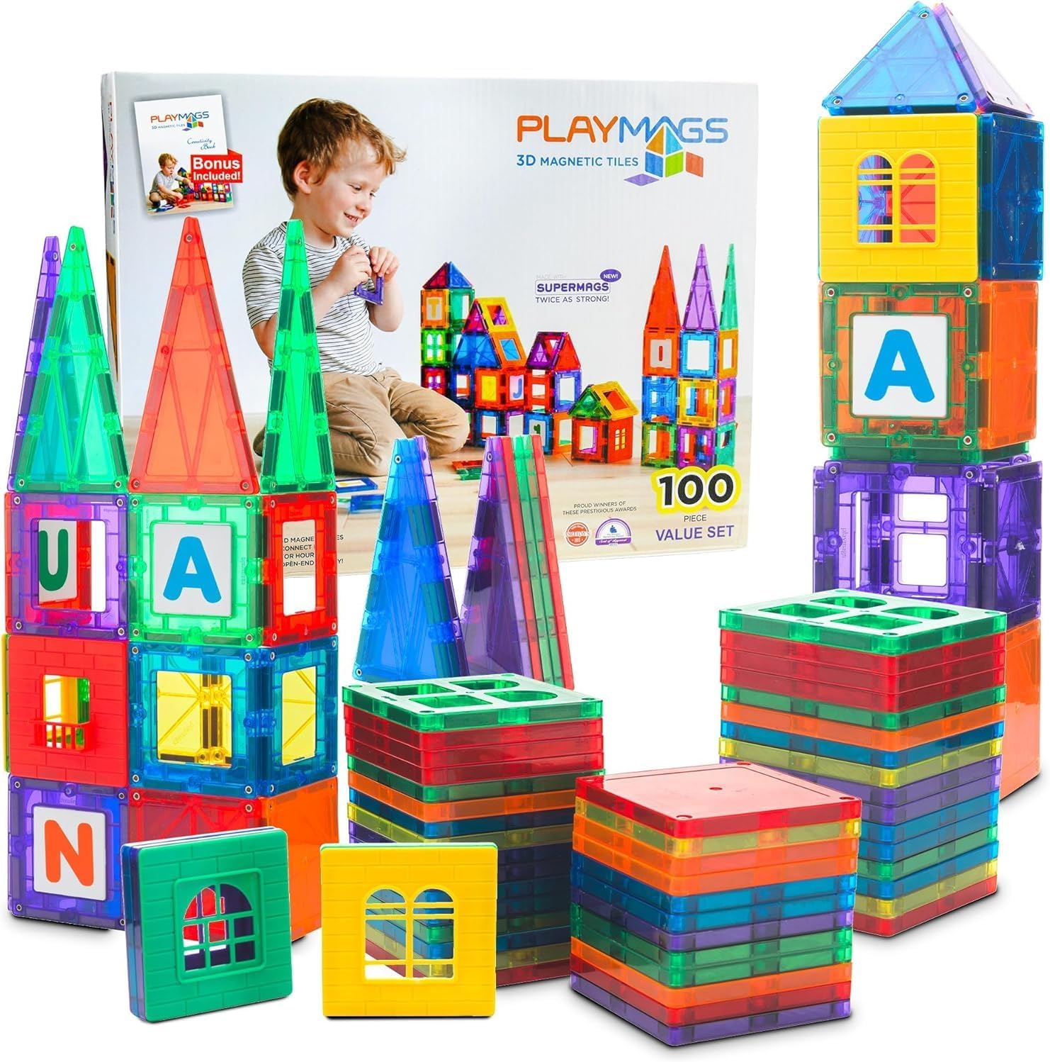Thumbnail 6 de Playmags 100 Piezas bloques magnéticos 82 imanes