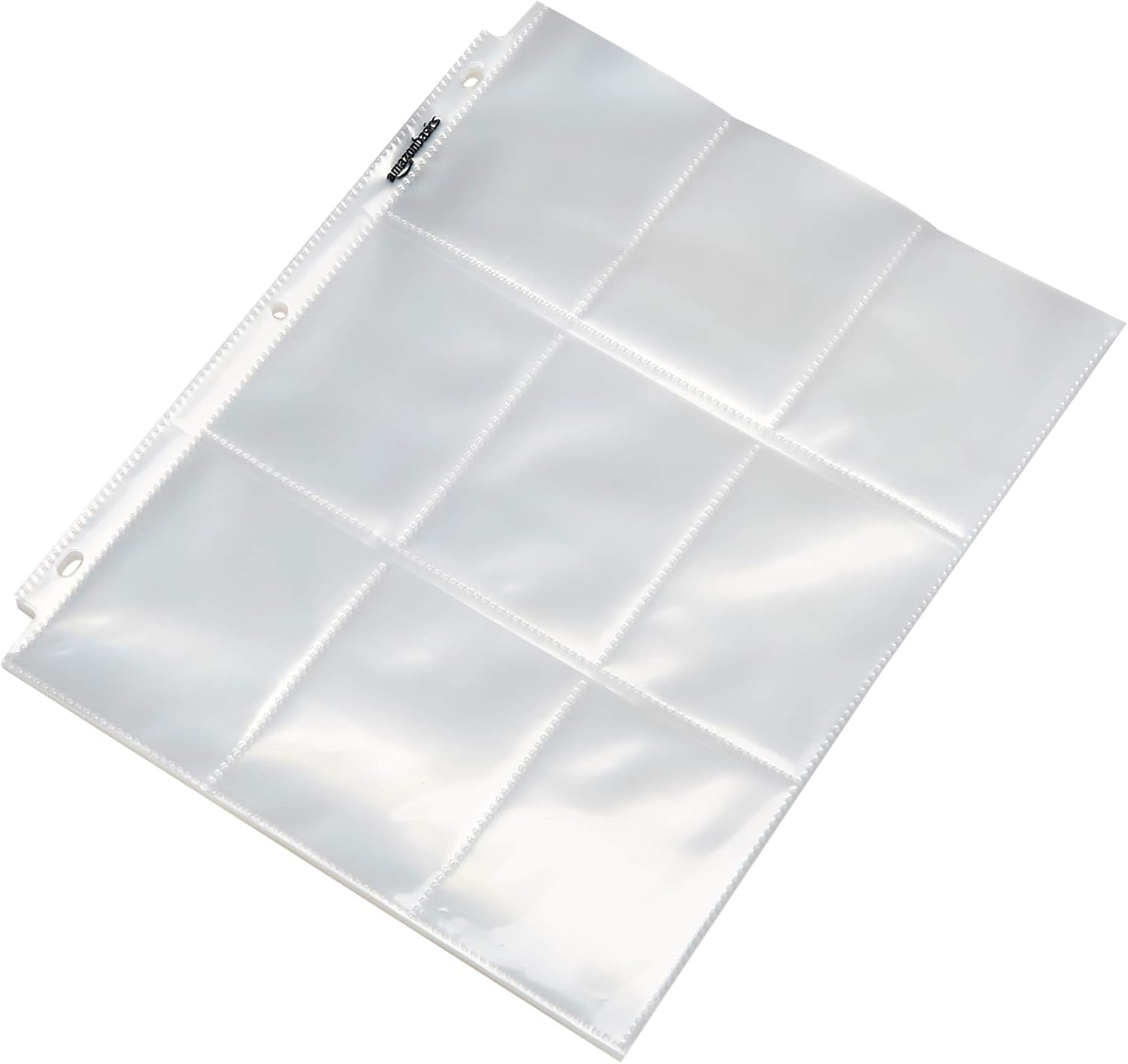 Detalle de Amazon Basics 9-Sleeve Trading Card Protectors Binder Pages (100-Pack)
