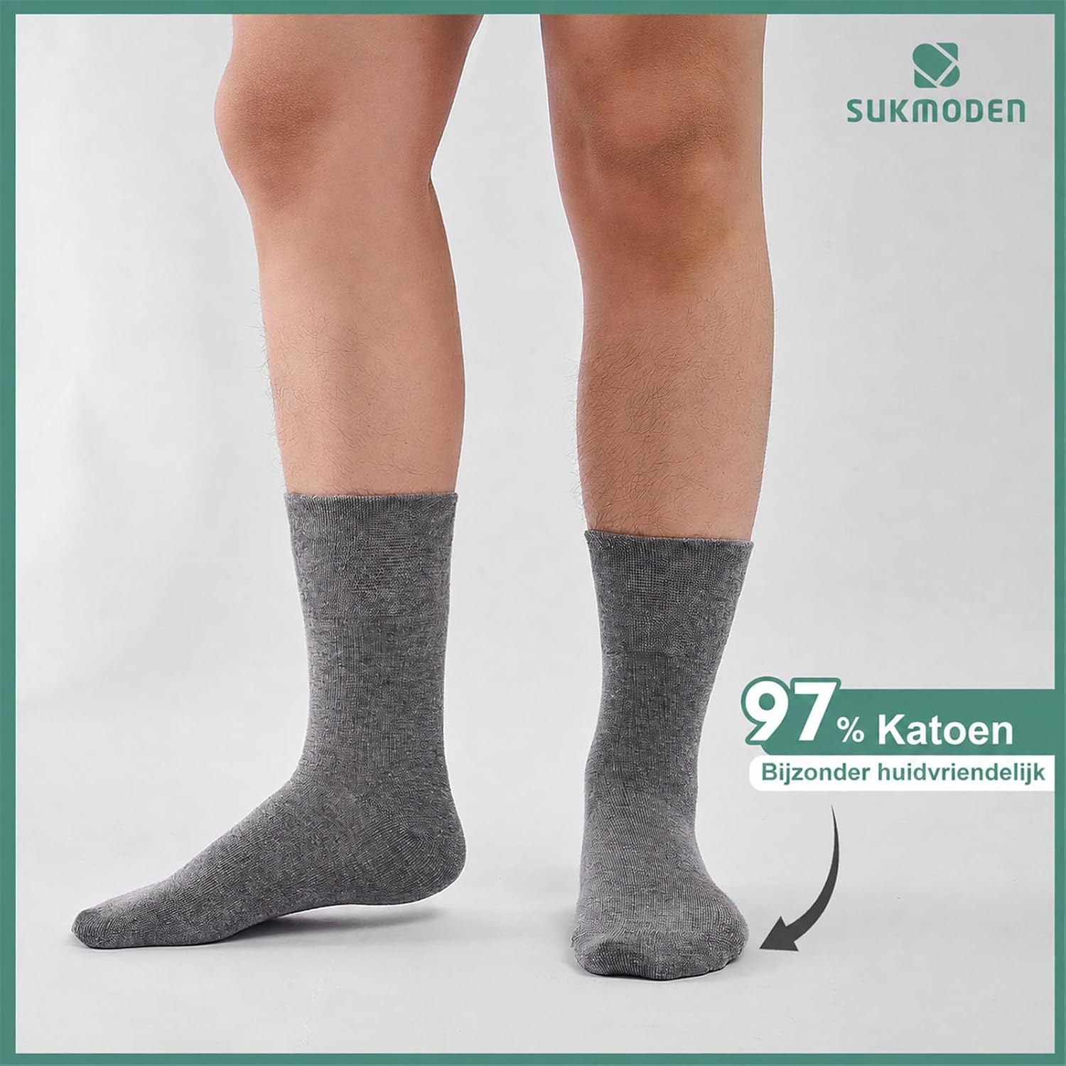 Detalle de SockWaddles diabetessokken, 6 paar, 97% katoen, naadloos, maat 35–50