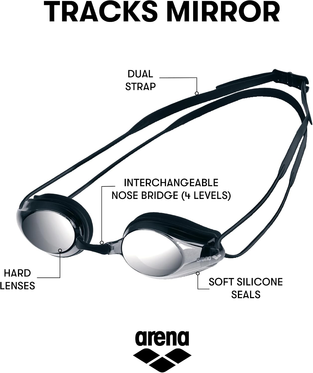 Thumbnail 1 de Arena Tracks Swim Goggles