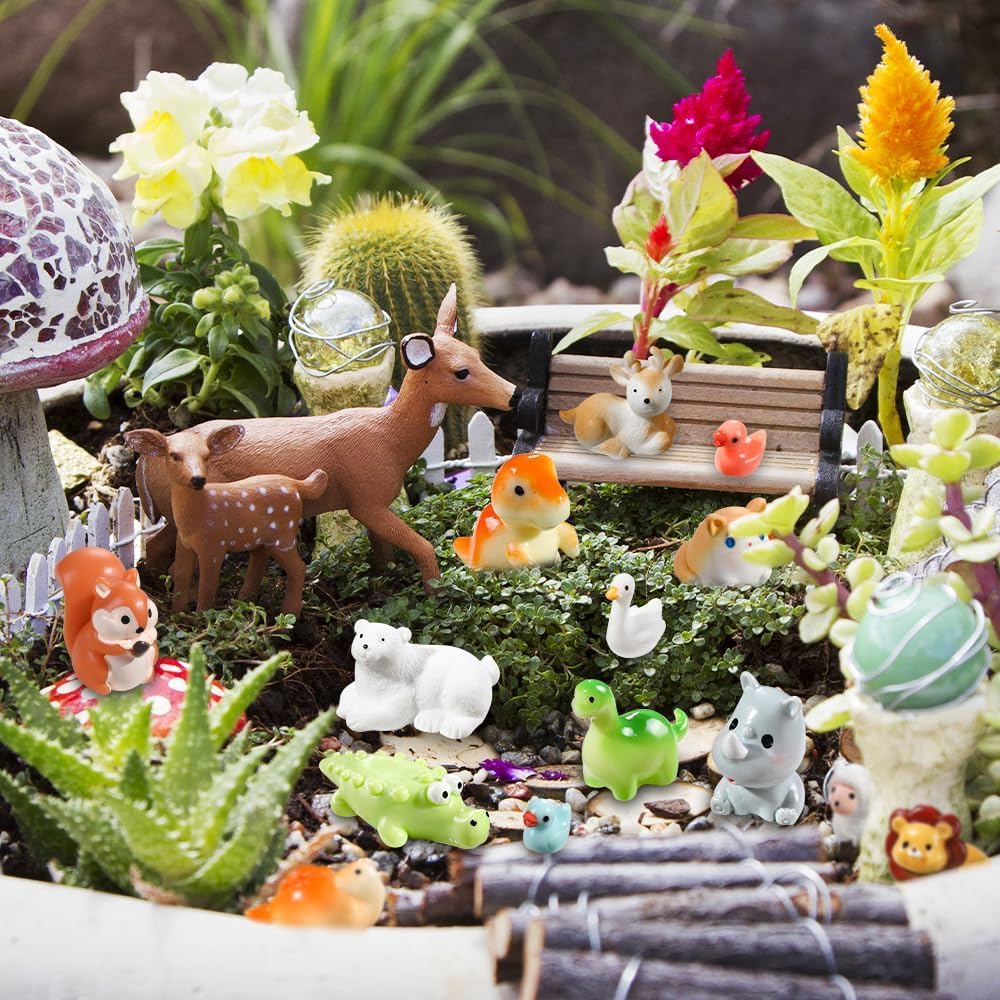 Thumbnail 5 de JOLCEEY 40pcs mini resin animals set for crafts 🐾
