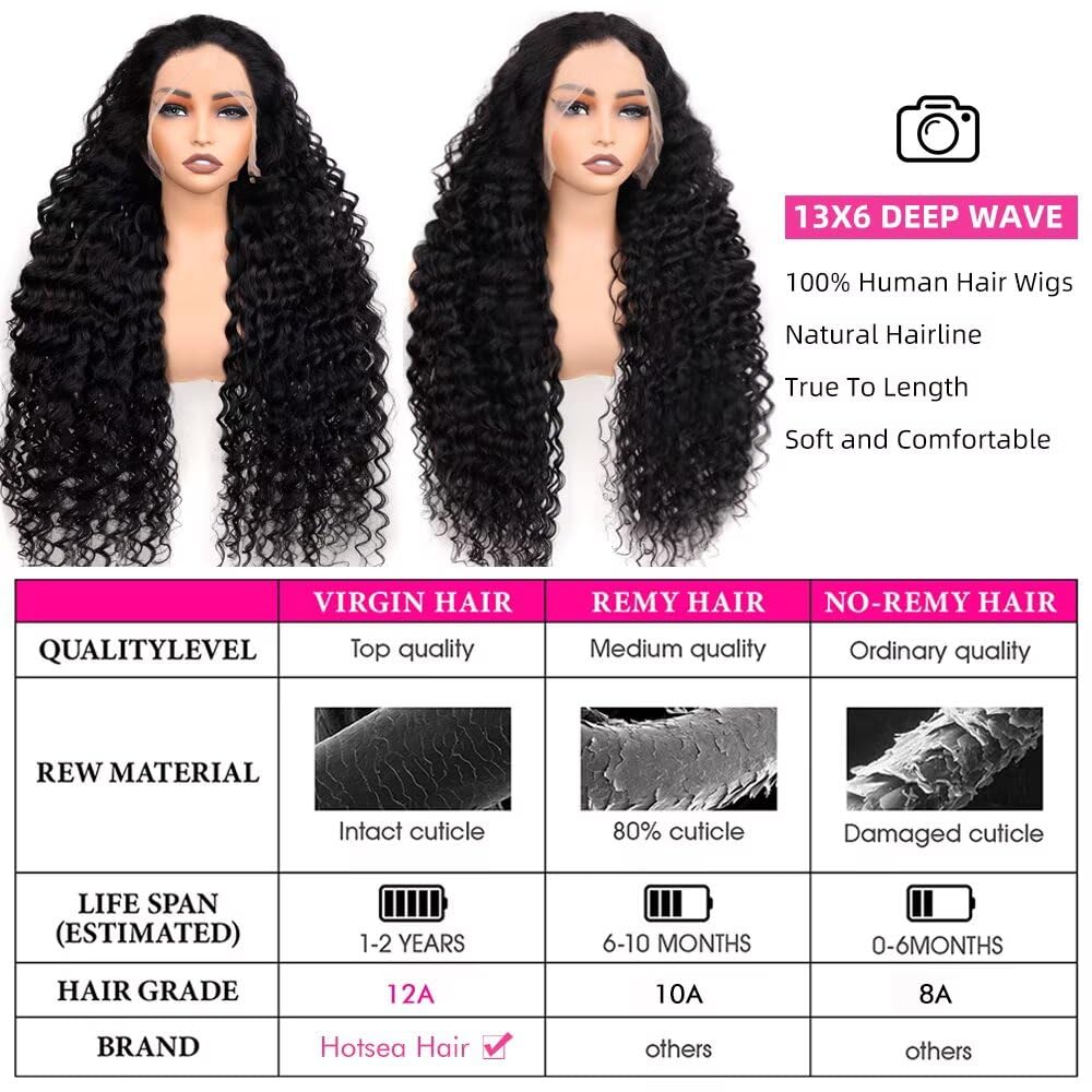 Thumbnail 6 de Hotsea 30 Inch Deep Wave 13x6 HD Transparent Lace Front Wig (200% Density, Glueless)