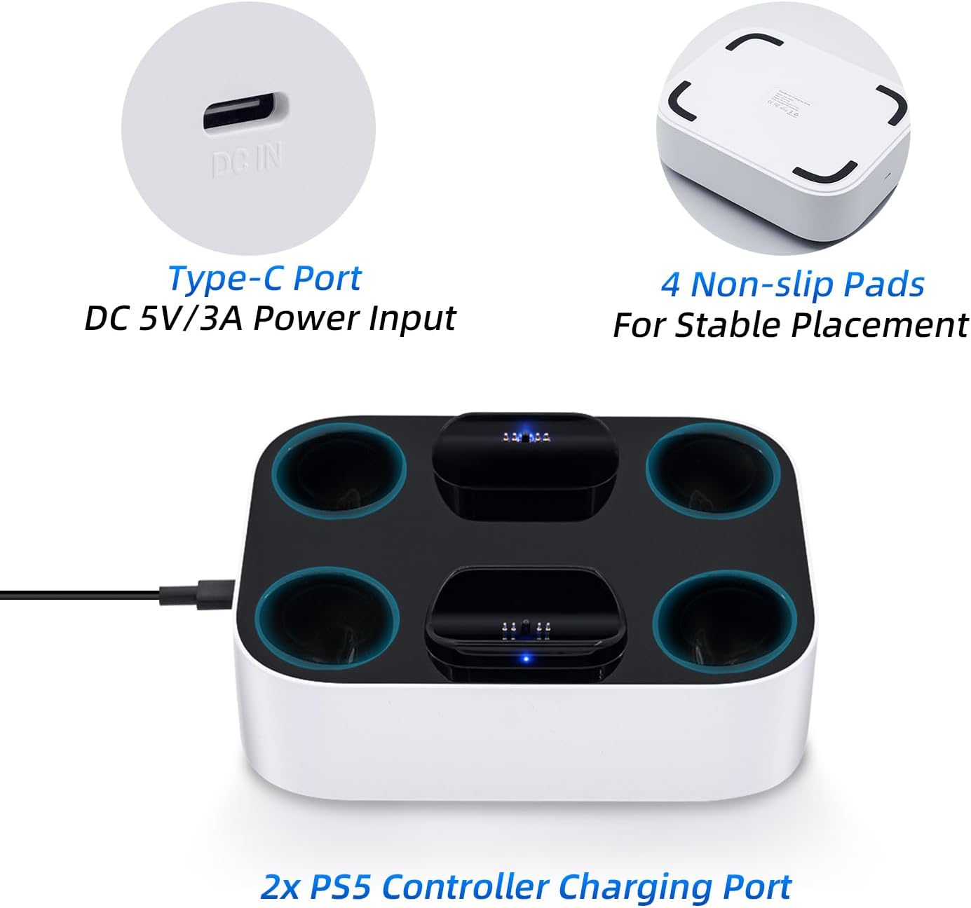 Thumbnail 1 de Tolesum Caricatore Joystick PS5 2 porte