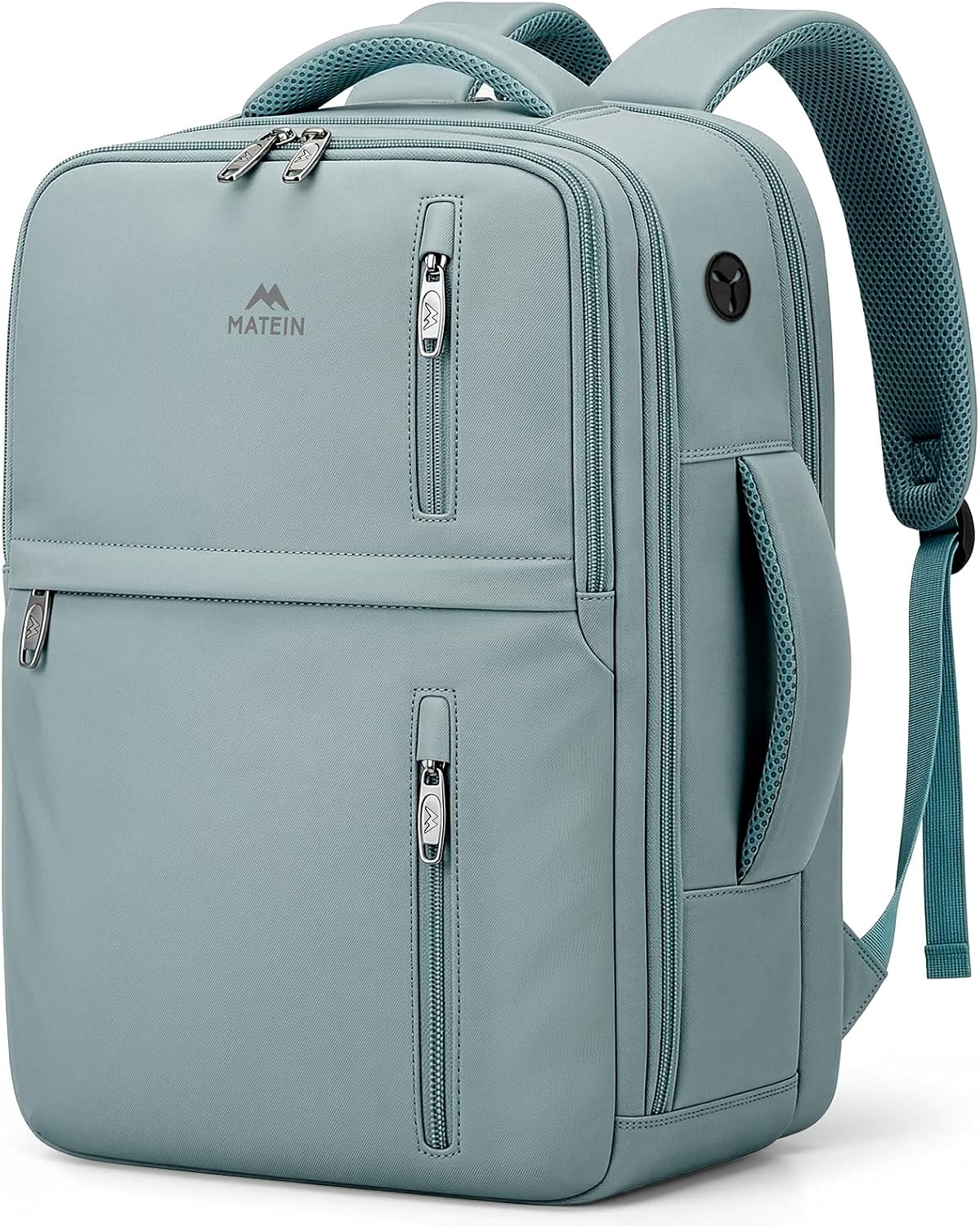 Detalle de MATEIN Ryanair Handgepäck 40x30x20 cm – kompakter 24L Rucksack mit Nassfach und Laptopfach (Pfauengrün)