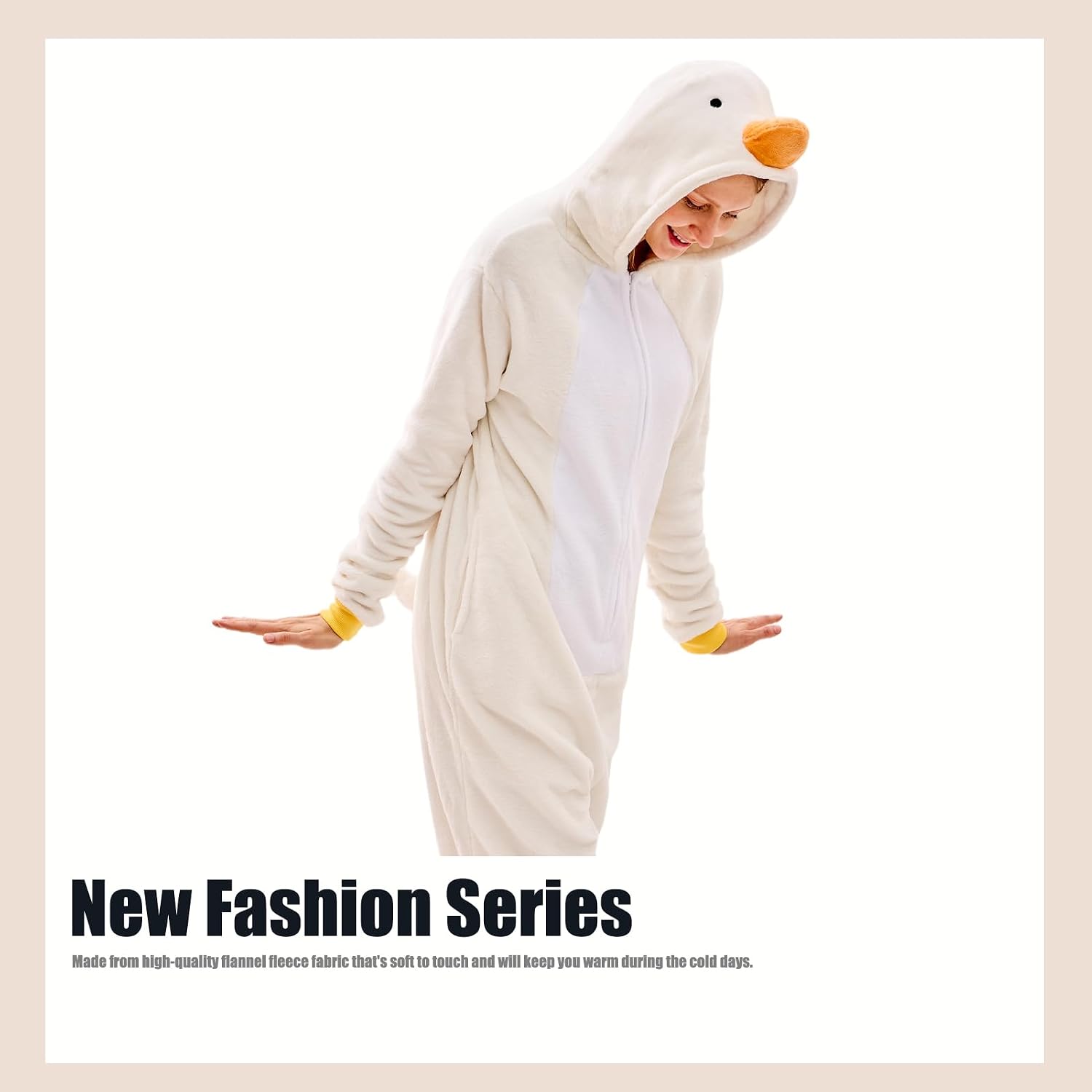 Detalle de JUOLOET Unisex Adult Animal Onesie Pyjamas with Hood and Side Pockets