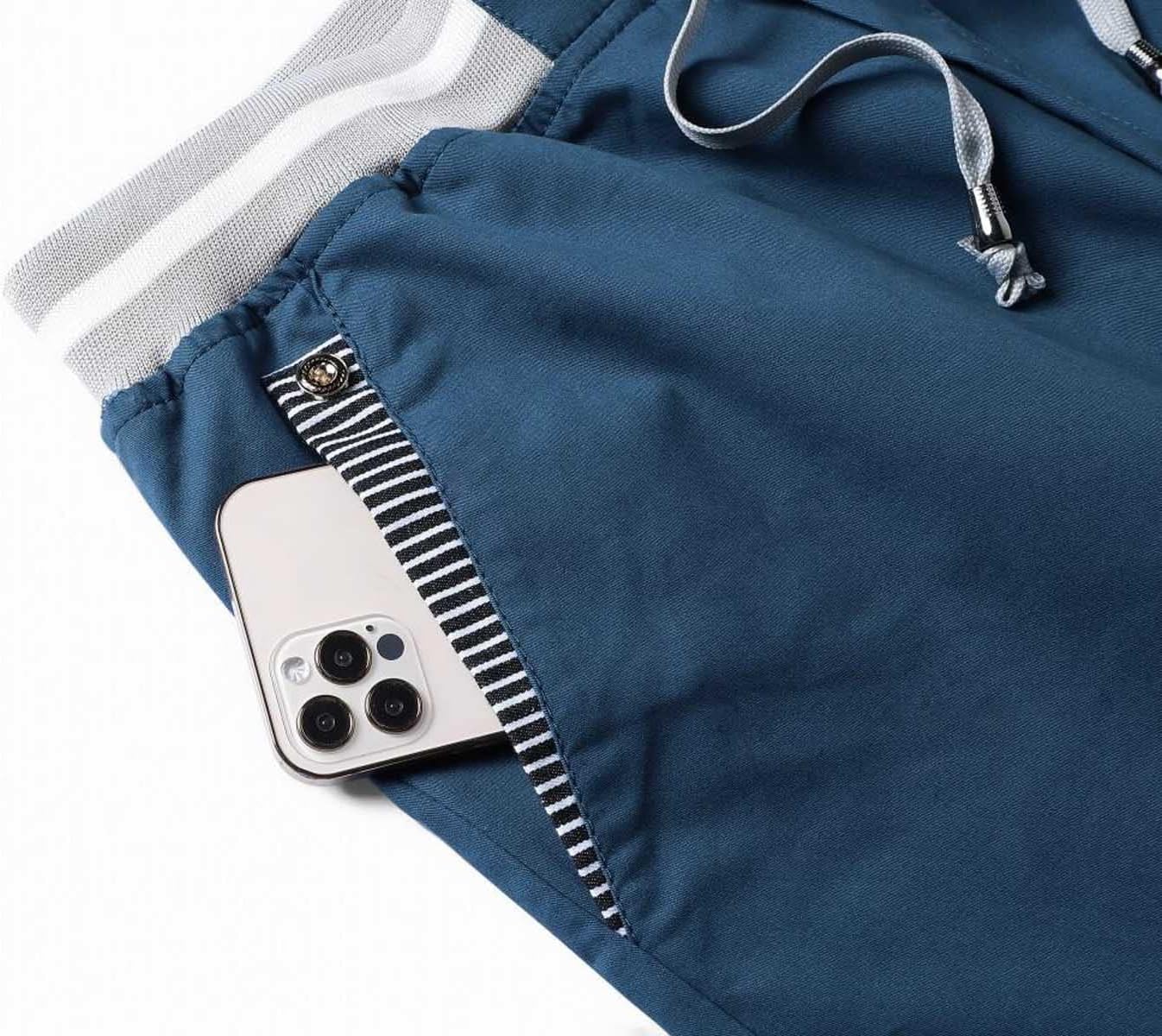 Detalle de JustSun Kurze Hosen Herren Shorts Chino Baumwolle mit Tunnelzug