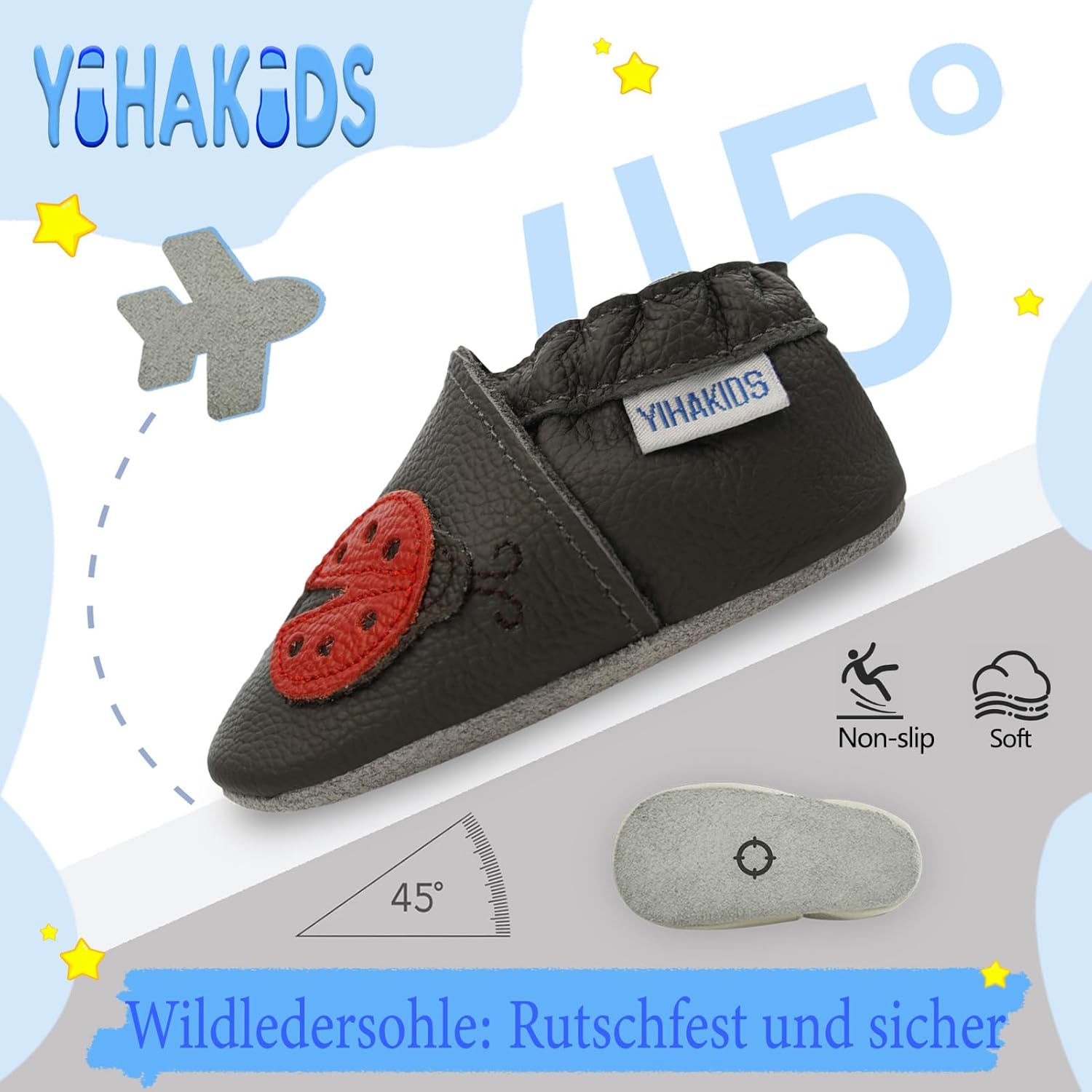 Thumbnail 2 de YIHAKIDS Krabbelschuhe Leder – Babyschuhe für Lauflerner 0–36 Monate