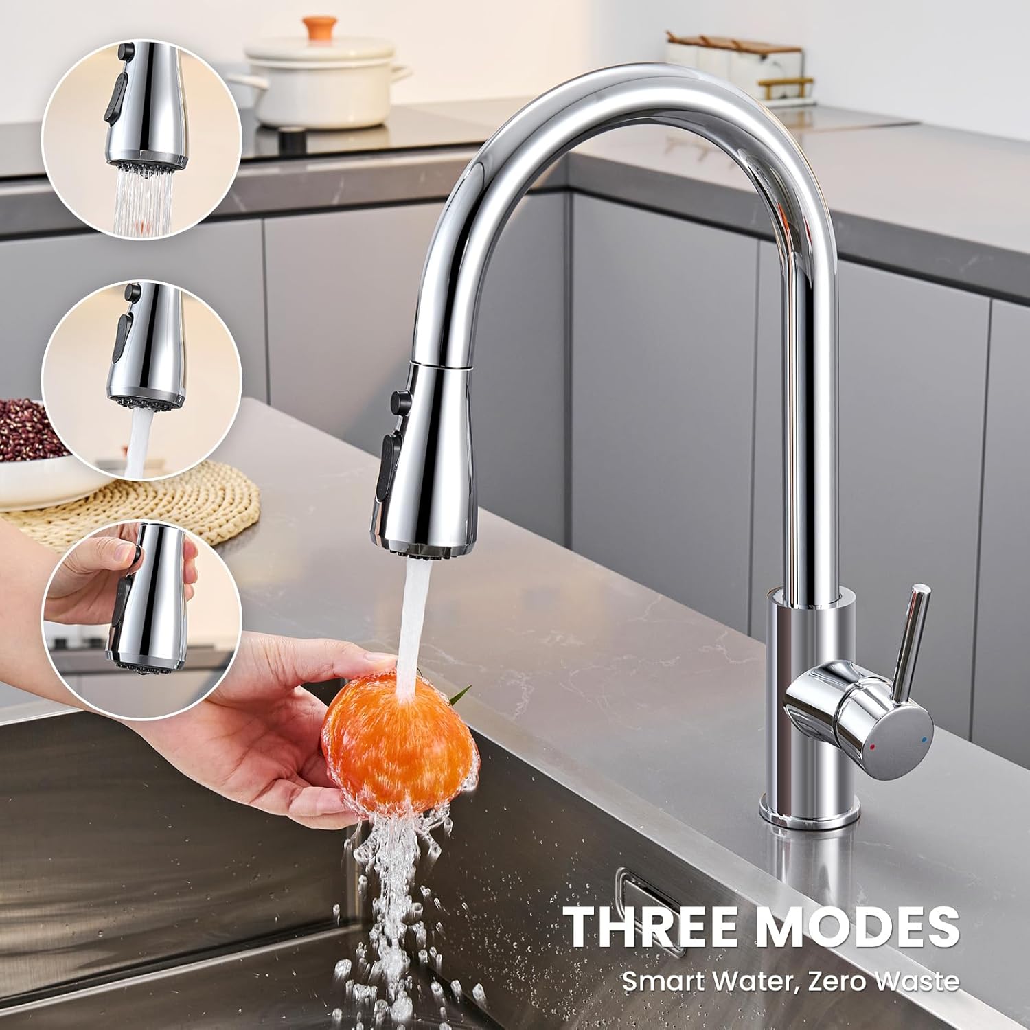 Thumbnail 1 de DERW Kitchen Tap with Pull Out Spray