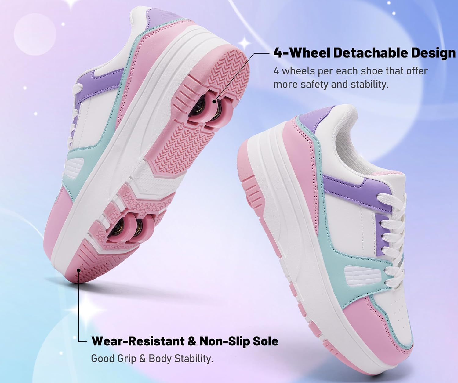 Thumbnail 2 de ANEFUN Roller Skate Shoes for Kids: Detachable Wheels, Beginner-Friendly Comfort