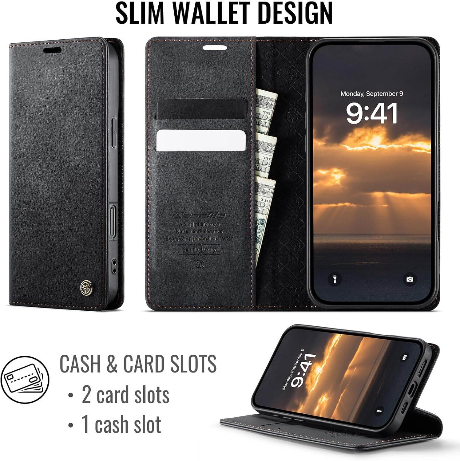 Thumbnail 1 de owlhold Handyhülle iPhone 17 – Klapphülle Premium PU Leder mit RFID-Schutz, Kartenfach, Geldtasche und Standfunktion