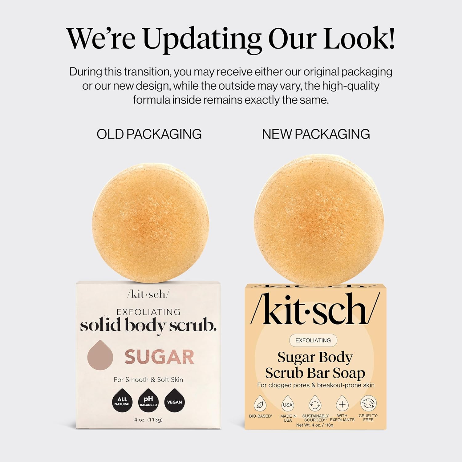 Thumbnail 6 de Kitsch Exfoliating Sugar Body Scrub Bar Soap – Polishing Bar with Walnut Shell & Coconut Oil, 4 oz