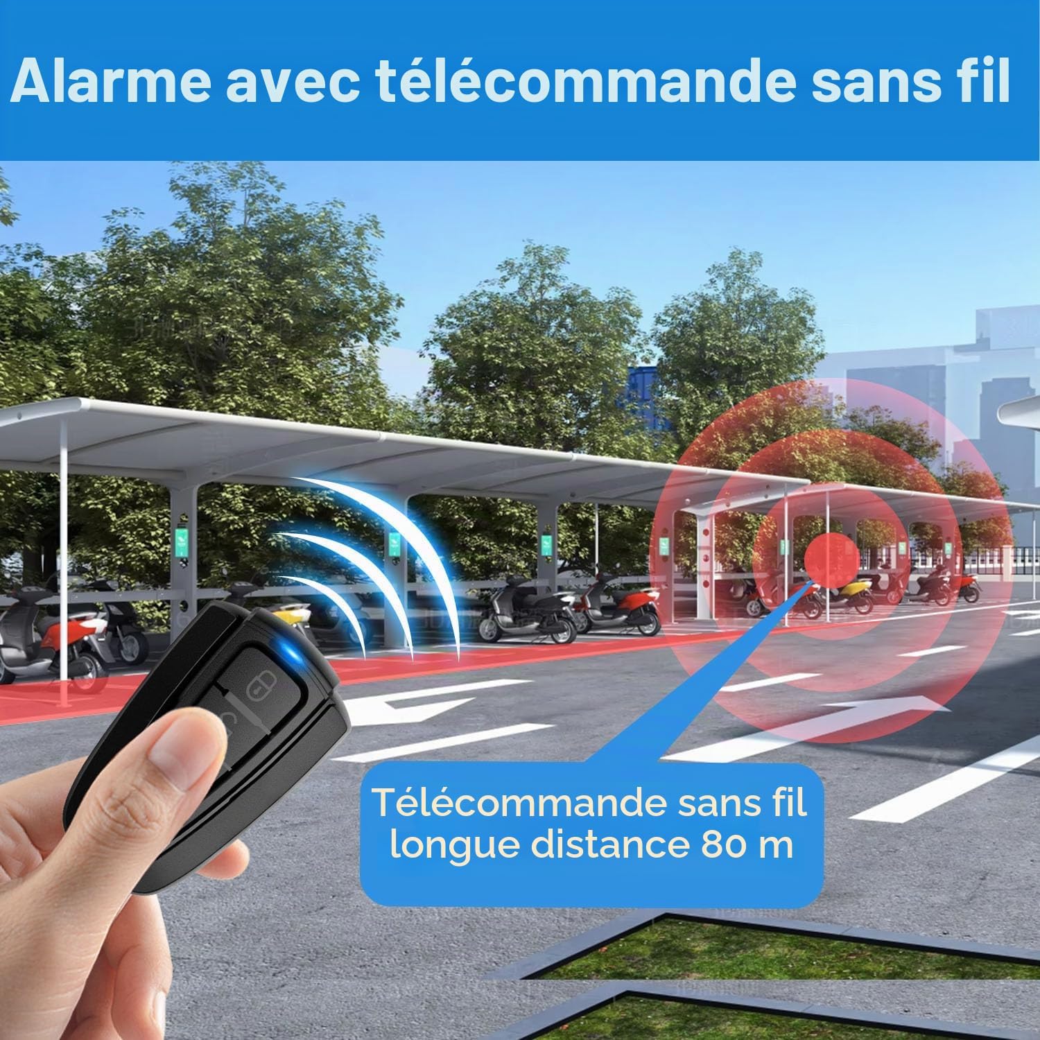 Detalle 1 de XIAOKOA Alarme Antivol Alarme Intelligente Télécommande