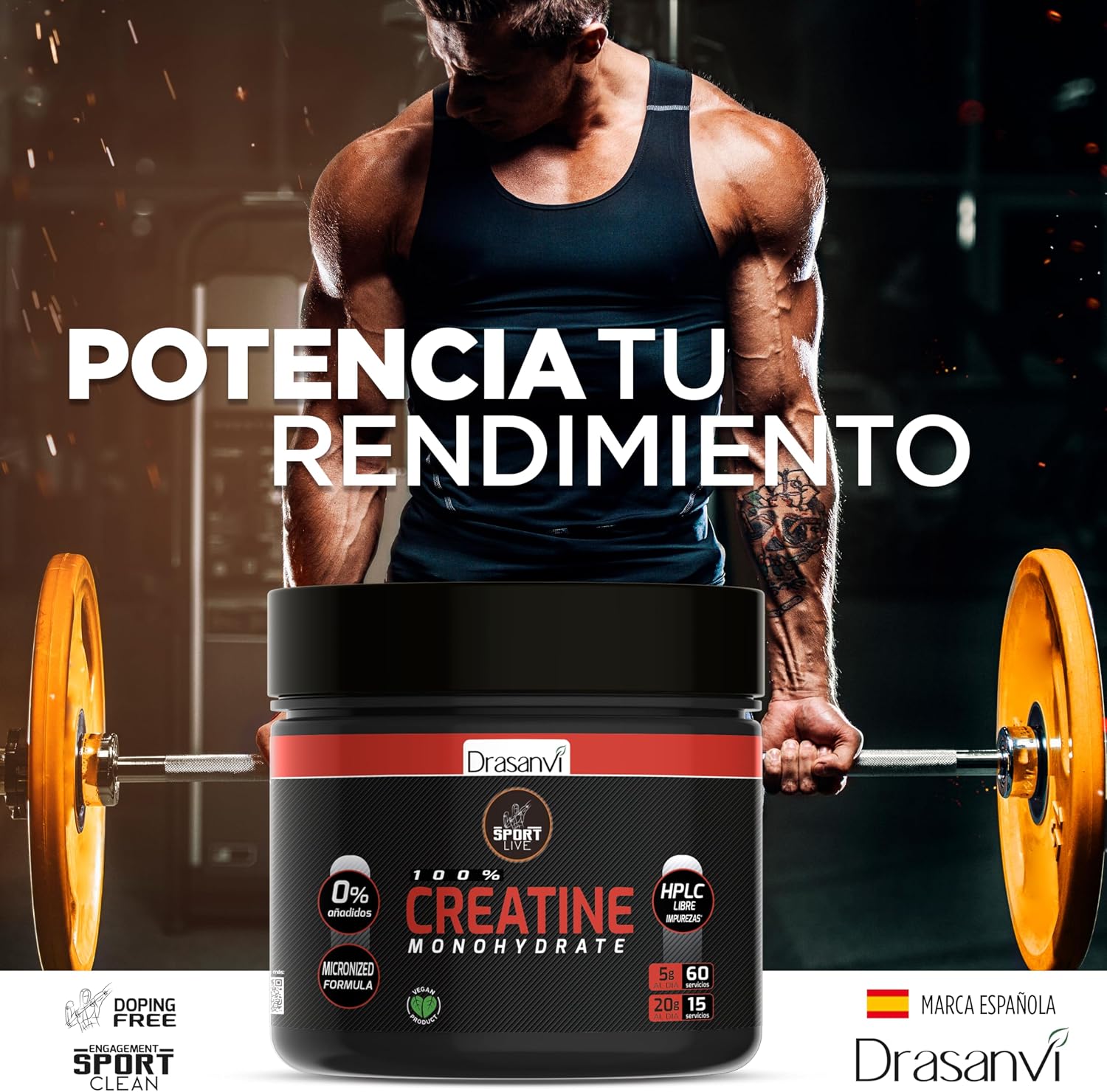 Detalle 2 de CREATINA MONOHIDRATO 300G SPORT LIVE