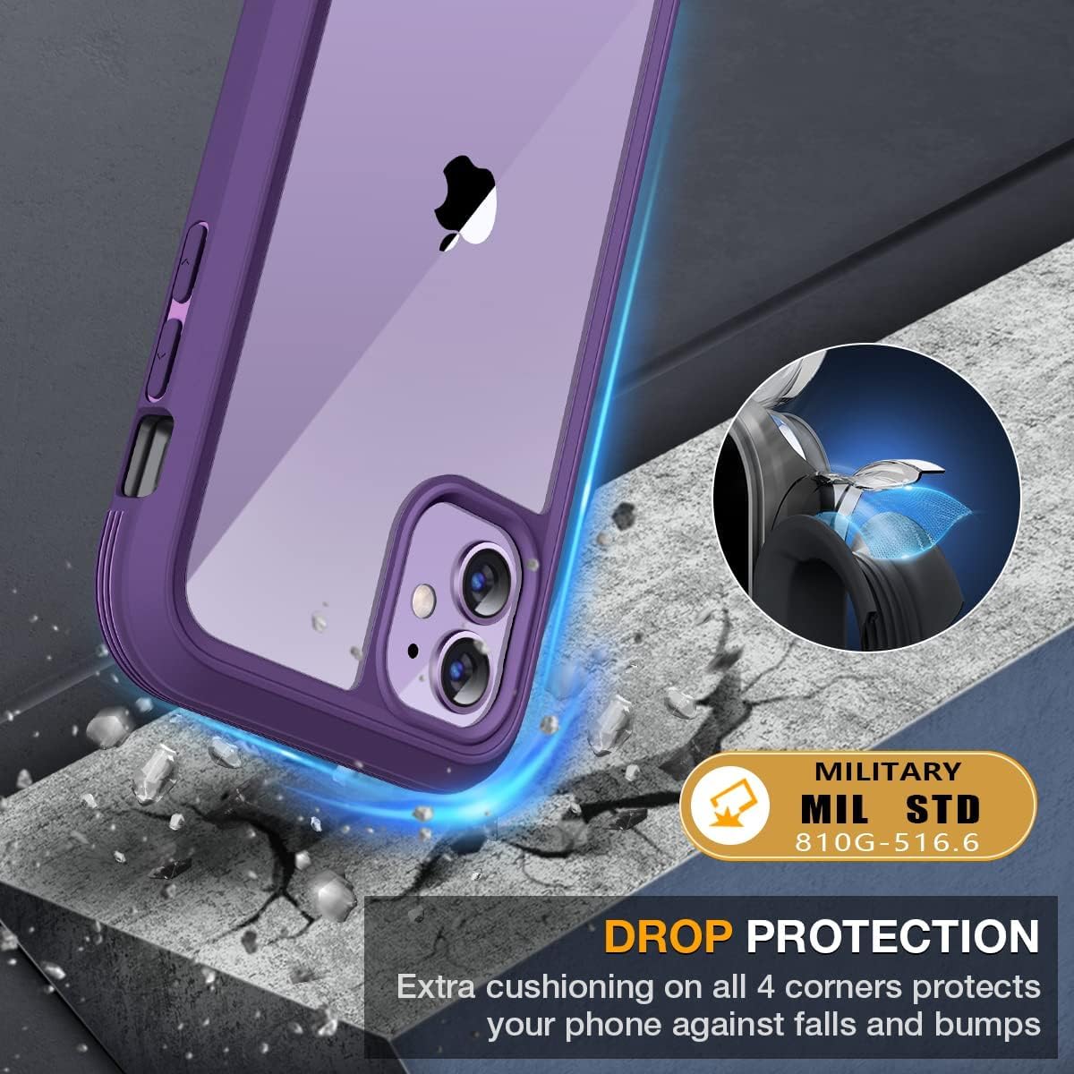 Thumbnail 2 de Miracase Glass Case for iPhone 11 (6.1”) – Built-in 9H Glass Screen Protector, Full-Body Shockproof Protection