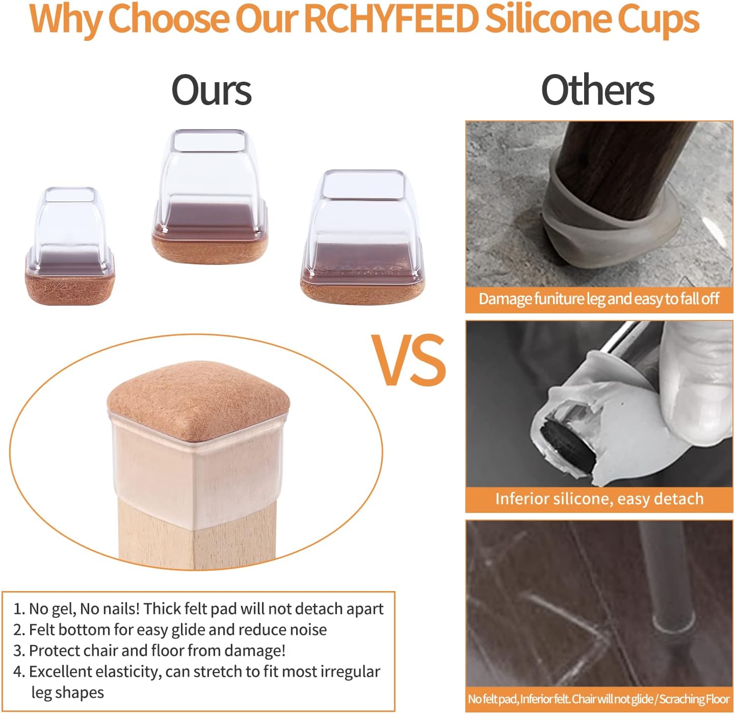 Detalle de RCHYFEED Stuhlbeinkappen 28 bis 34 mm