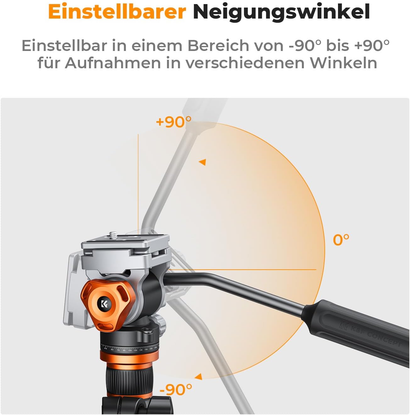 Detalle de K&F CONCEPT FH-03 Fluidkopf 5 kg