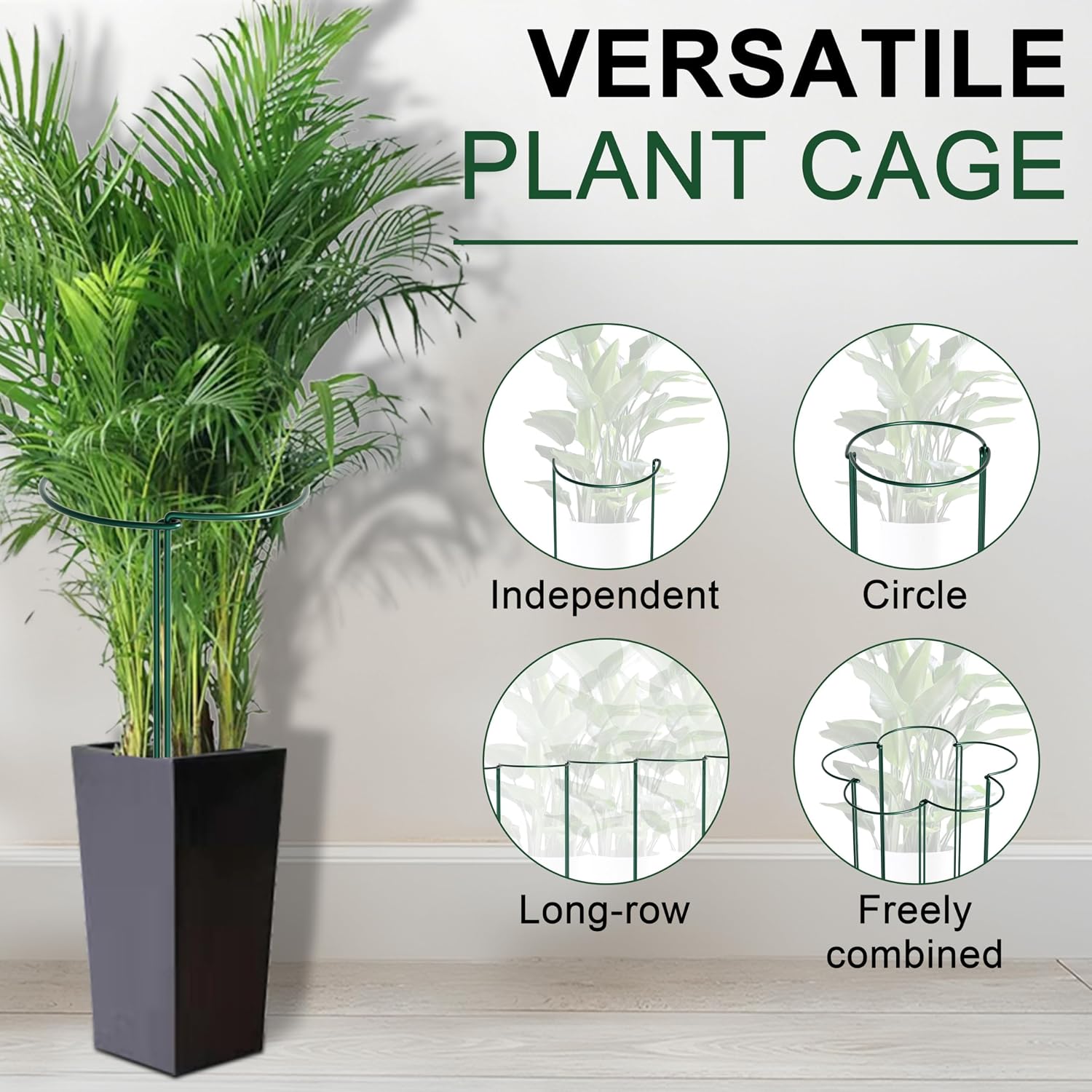 Detalle 2 de 10pcs 25x60cm Plant Supports: Thicker 4mm Garden Stakes for Tall Perennials (Green, Weatherproof)