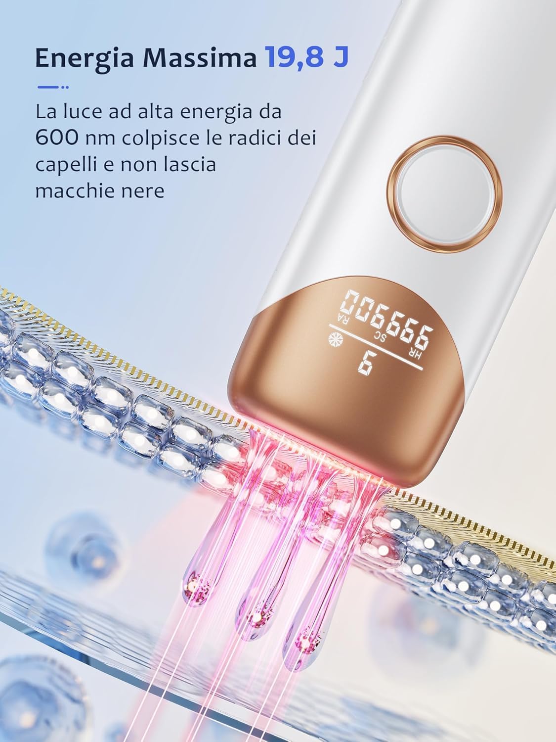 Detalle de Epilatore Luce Pulsata 19,8J con 9 livelli di energia 🎀