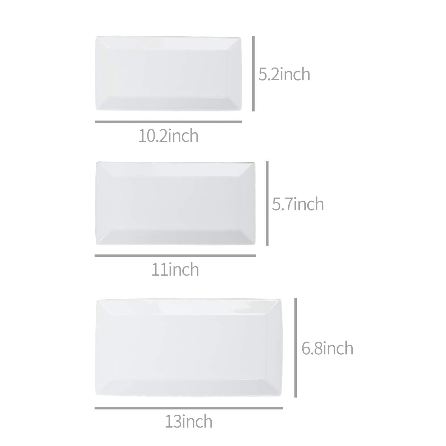 Thumbnail 5 de Amazon Basics Party-Servierteller Dessert-Set (3-teilig) aus Porzellan, weiß