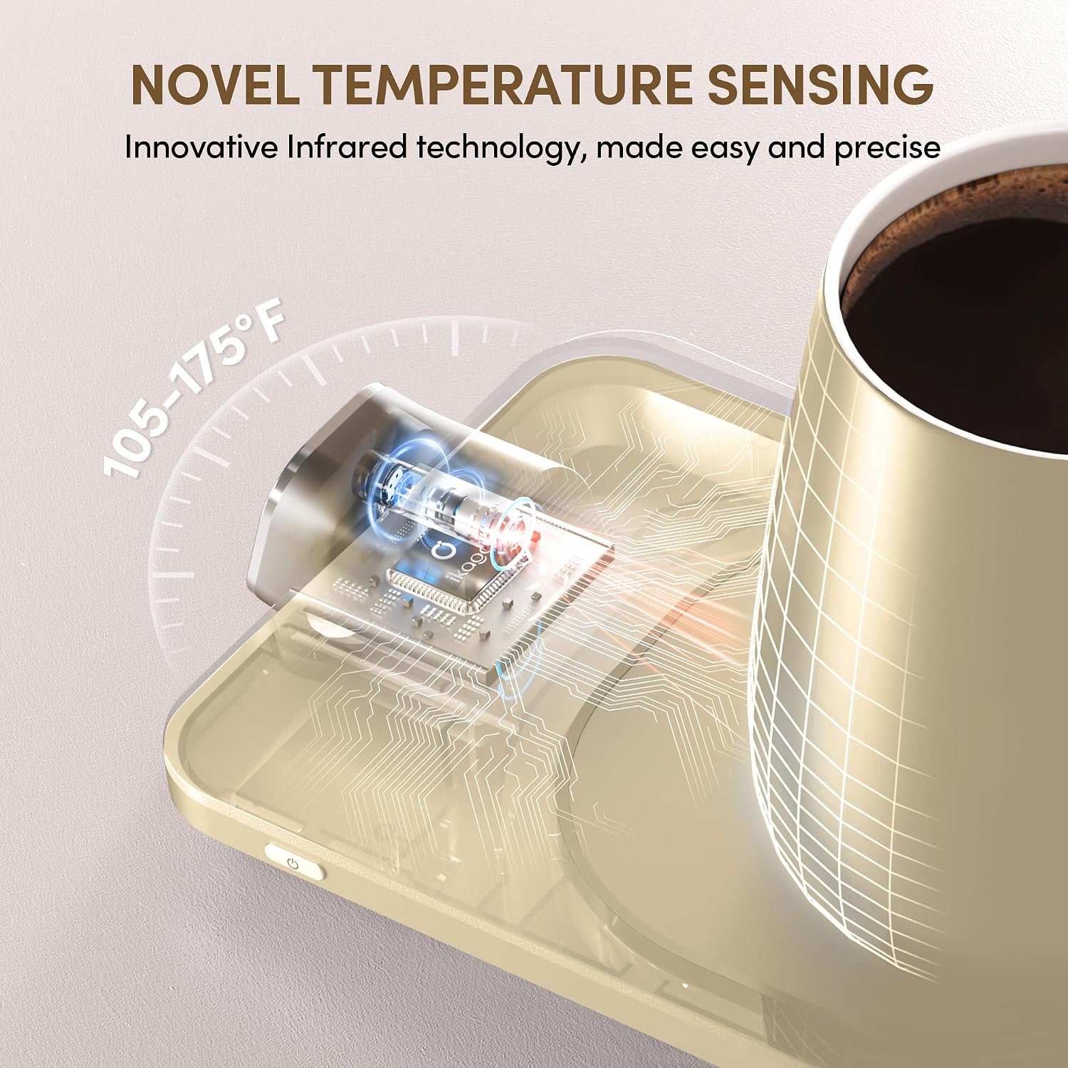 Thumbnail 4 de Coffee Mug Warmer Set with 15oz Ceramic Heated Mug ⚡