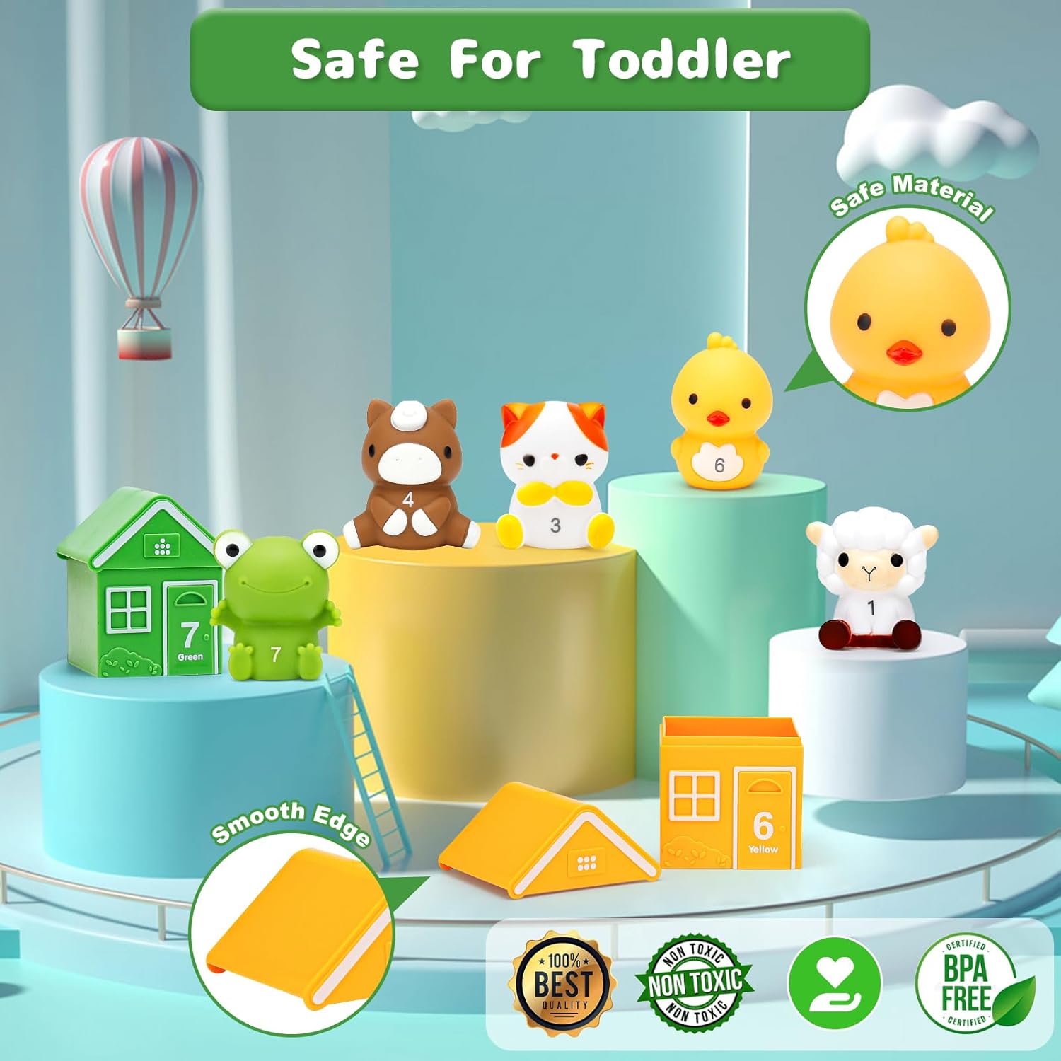 Thumbnail 4 de HappyGoLucky toddler farm animal toys for ages 1–4