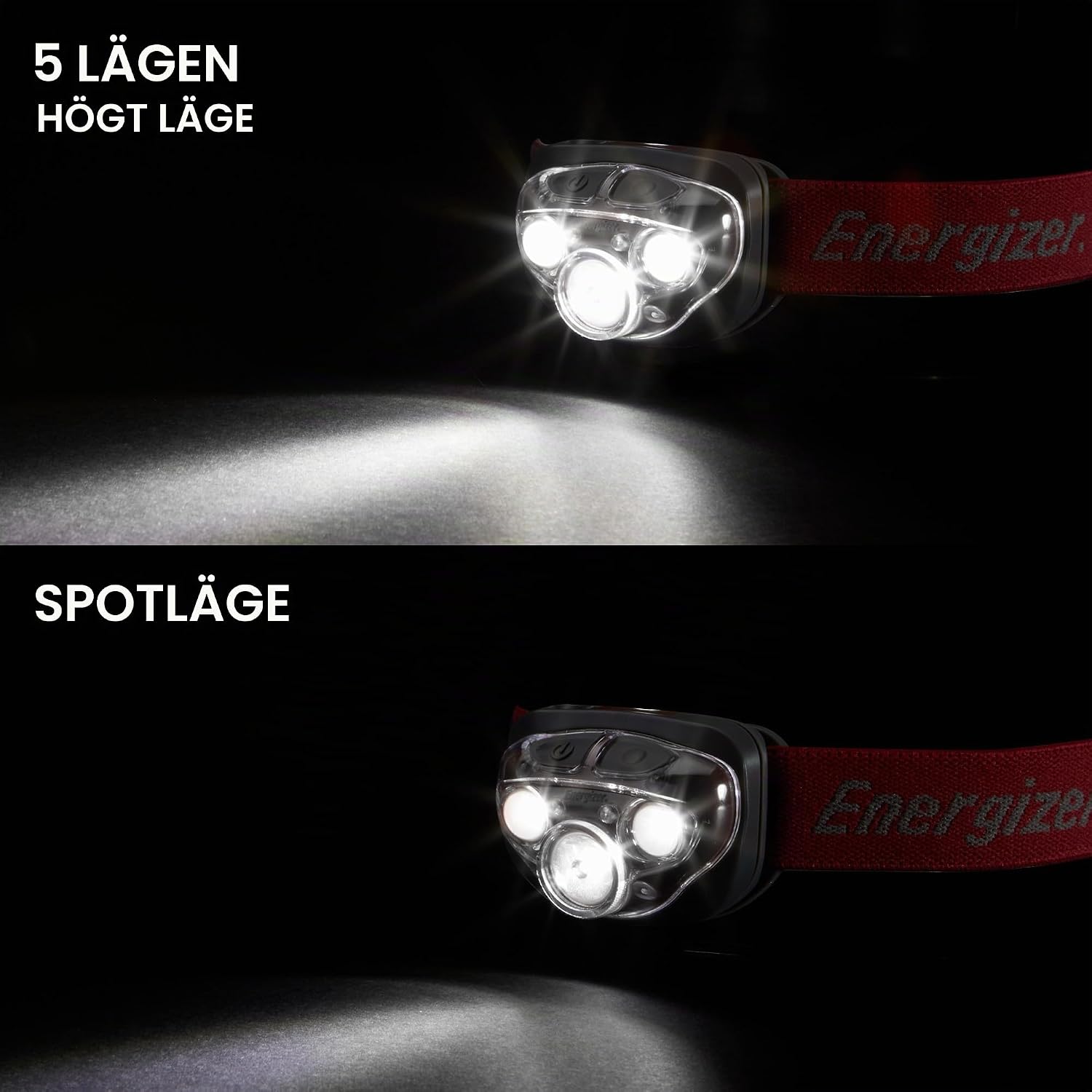 Detalle 2 de Energizer Vision HD+ pannlampa, 315 lumen, roströd med IPX4