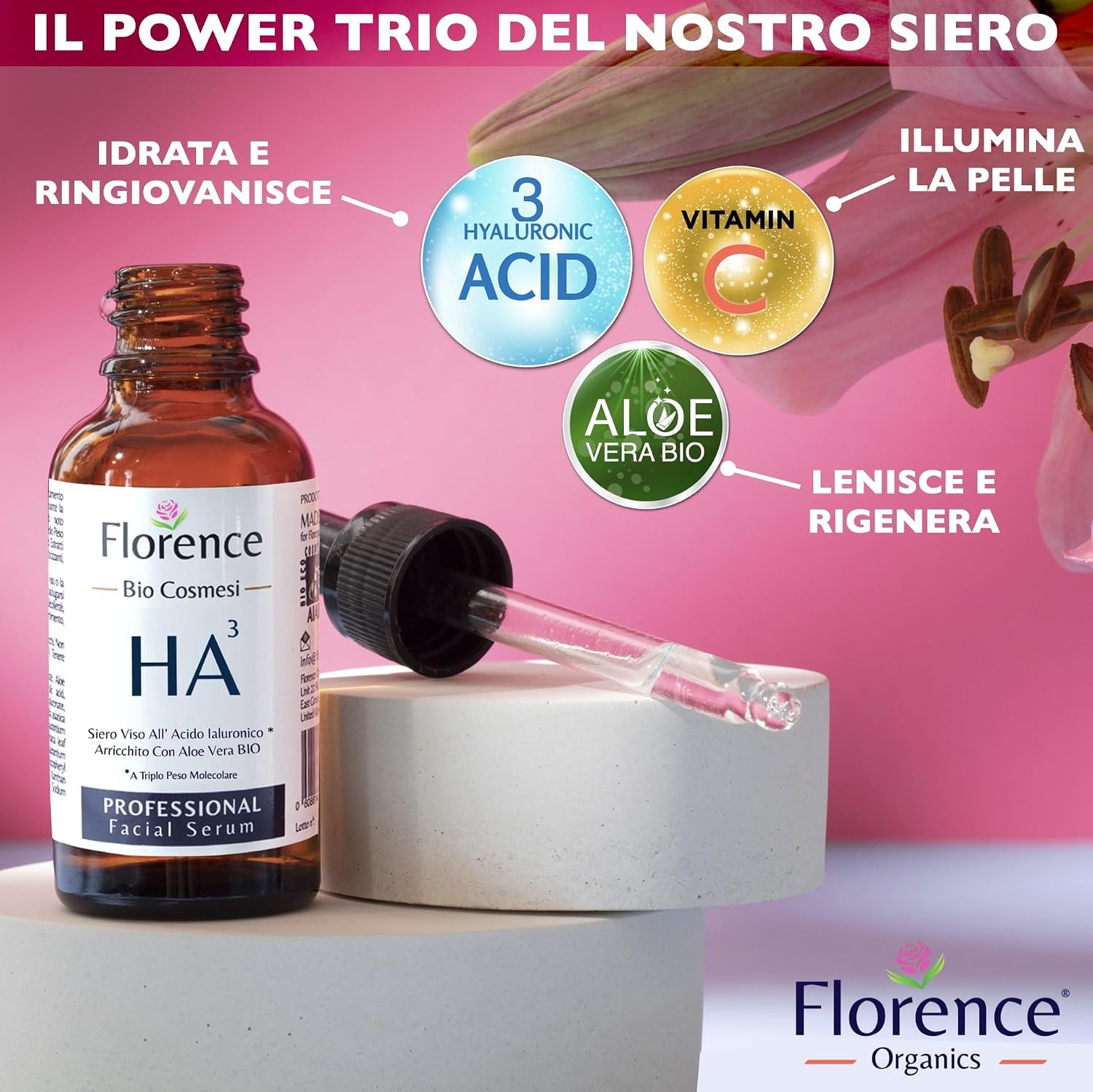 Thumbnail 2 de Bio Siero 60 ml con acido ialuronico 3 pesi, vitamina C e anti-età serale