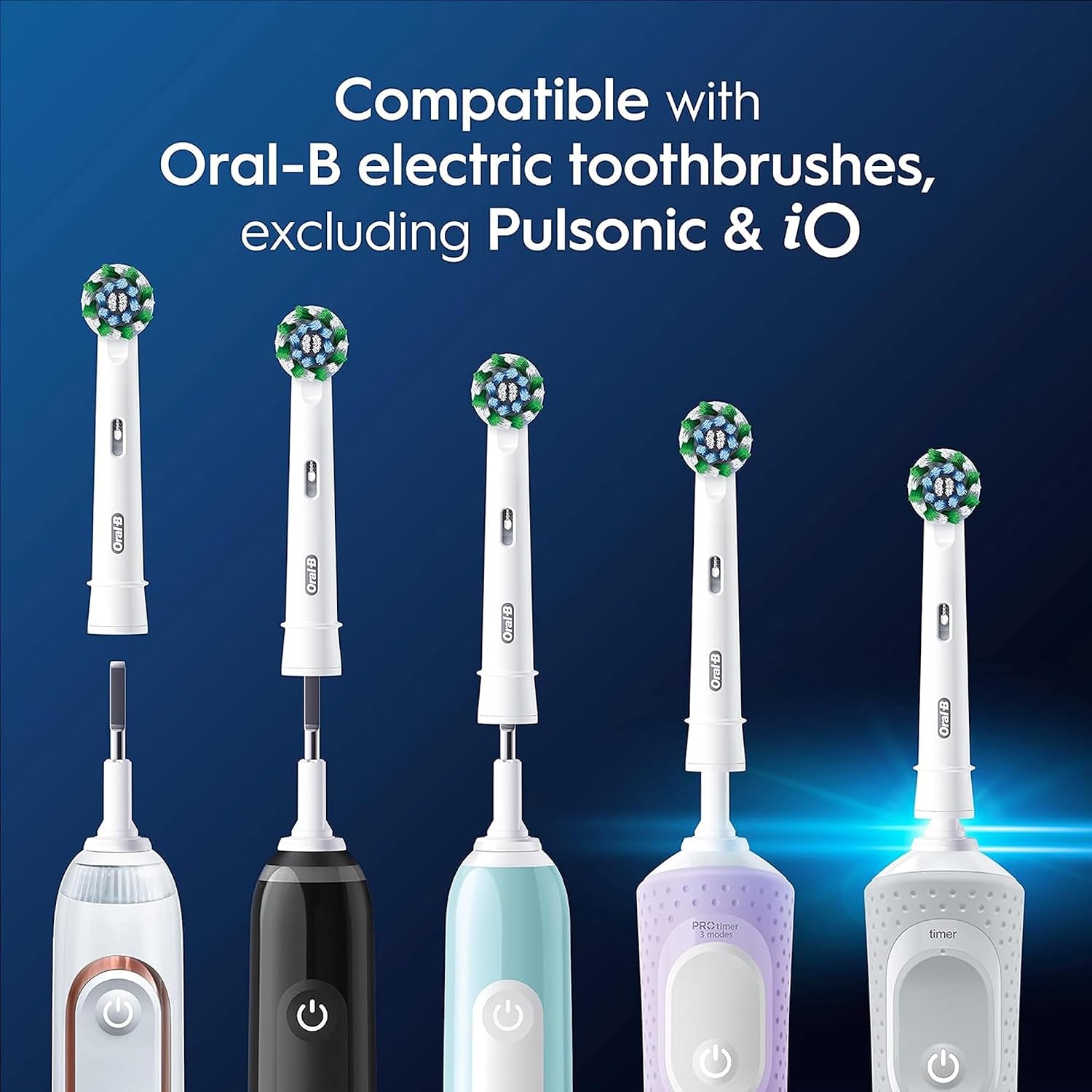Detalle de Oral-B Testine di Ricambio Pro Cross Action Nere (10 pezzi) – compatibili con spazzolini elettrici Oral-B