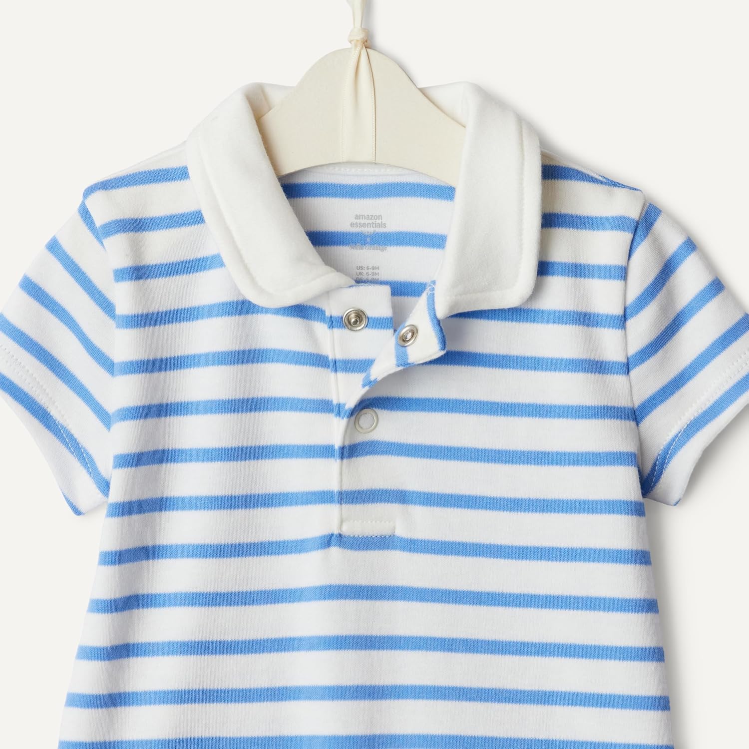 Detalle de Amazon Essentials x Sofia Grainge Baby Boys' Short Sleeve Cotton Polo Romper, Pack of 2