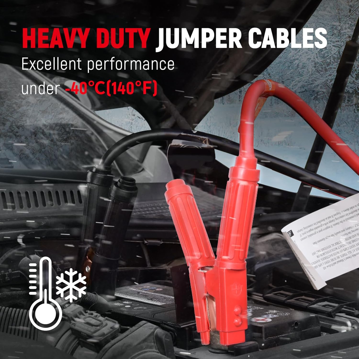 Detalle de TOPDC 0 Gauge 30 ft Jumper Cables 1000Amp