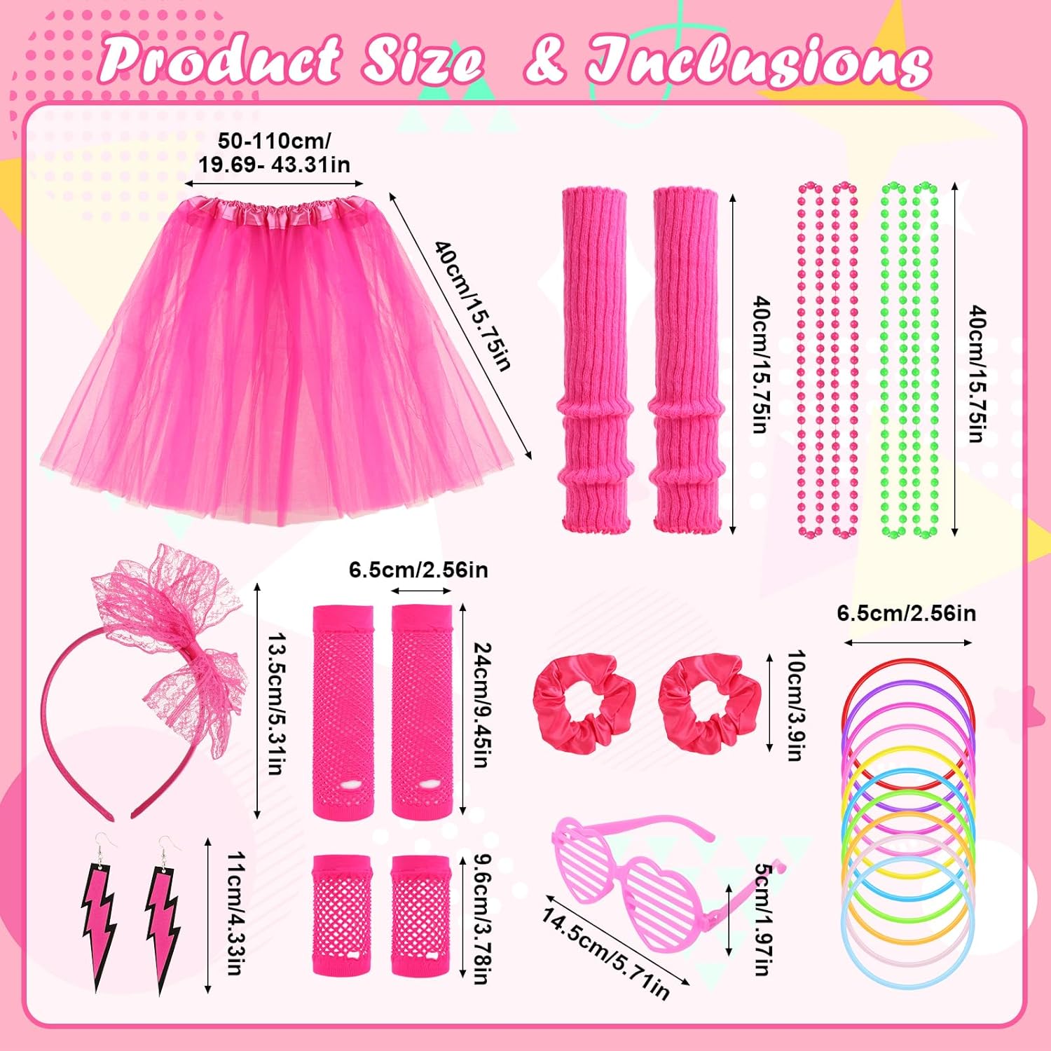 Thumbnail 1 de 80s Fancy Dress for Women: 21-Piece Retro Costume Accessories Set