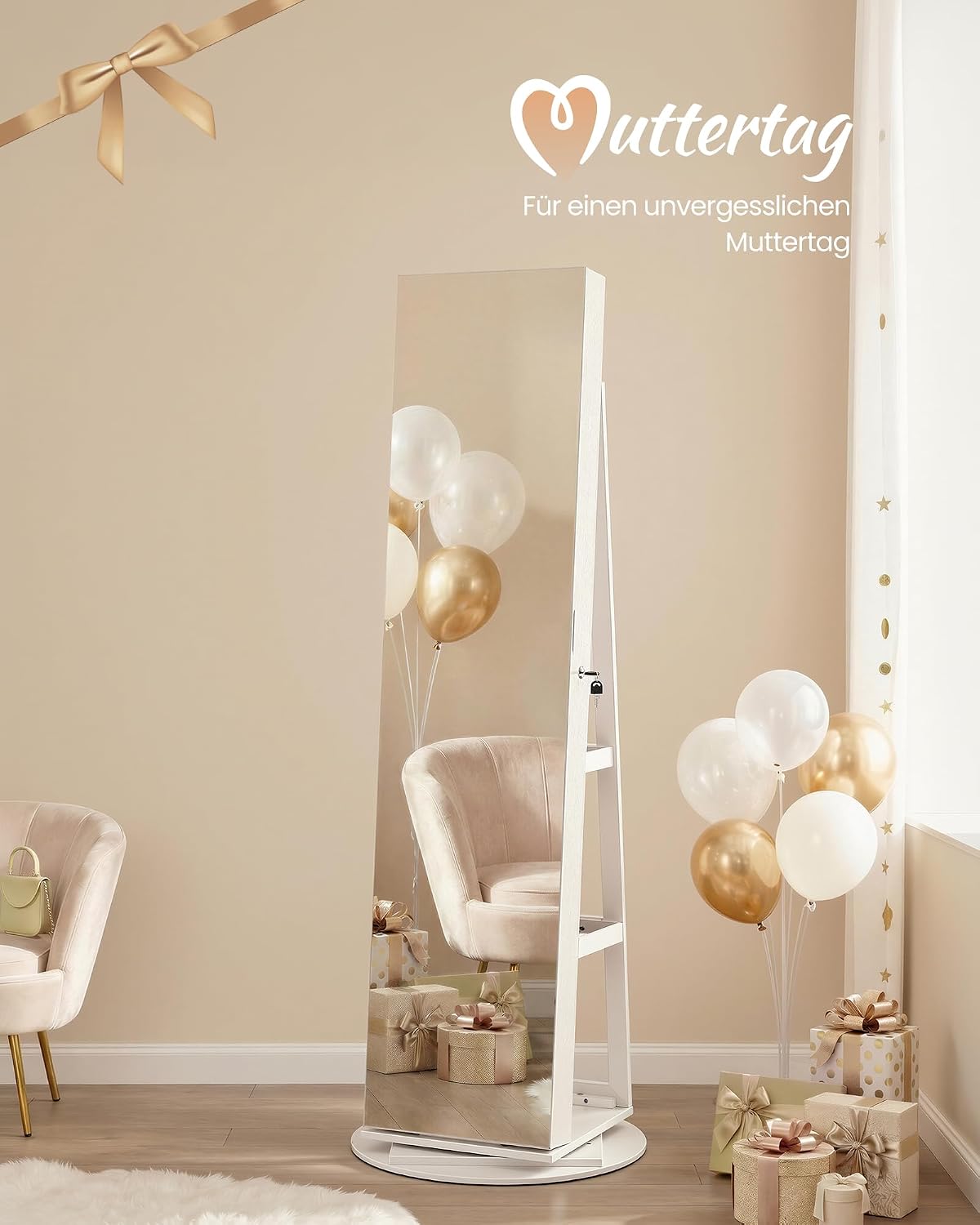 Detalle 2 de SONGMICS Schmuckschrank 37Ă155 cm đȘ