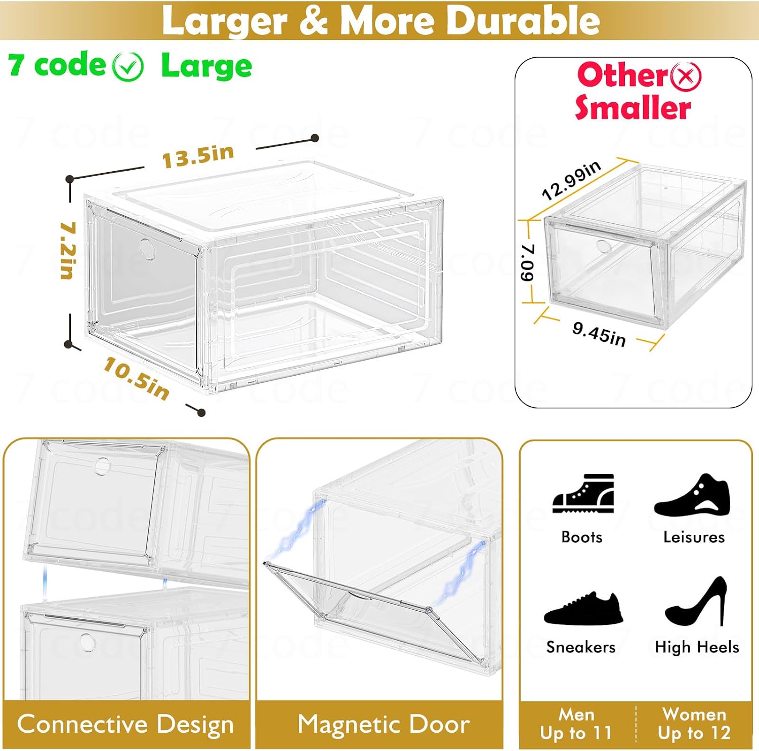 Thumbnail 2 de Thickened Clear Shoe Storage Organizer 6-Pack 👞