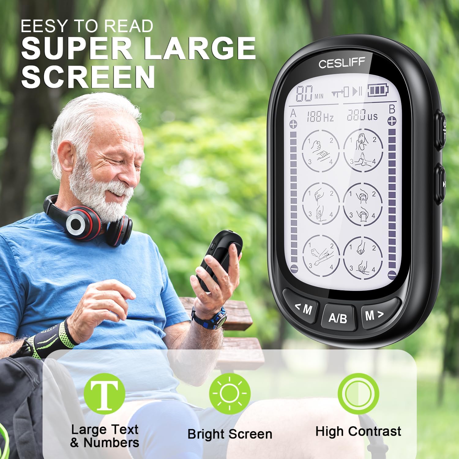 Detalle 2 de Dual Channel TENS EMS Unit 24 Modes 36 Levels ๐