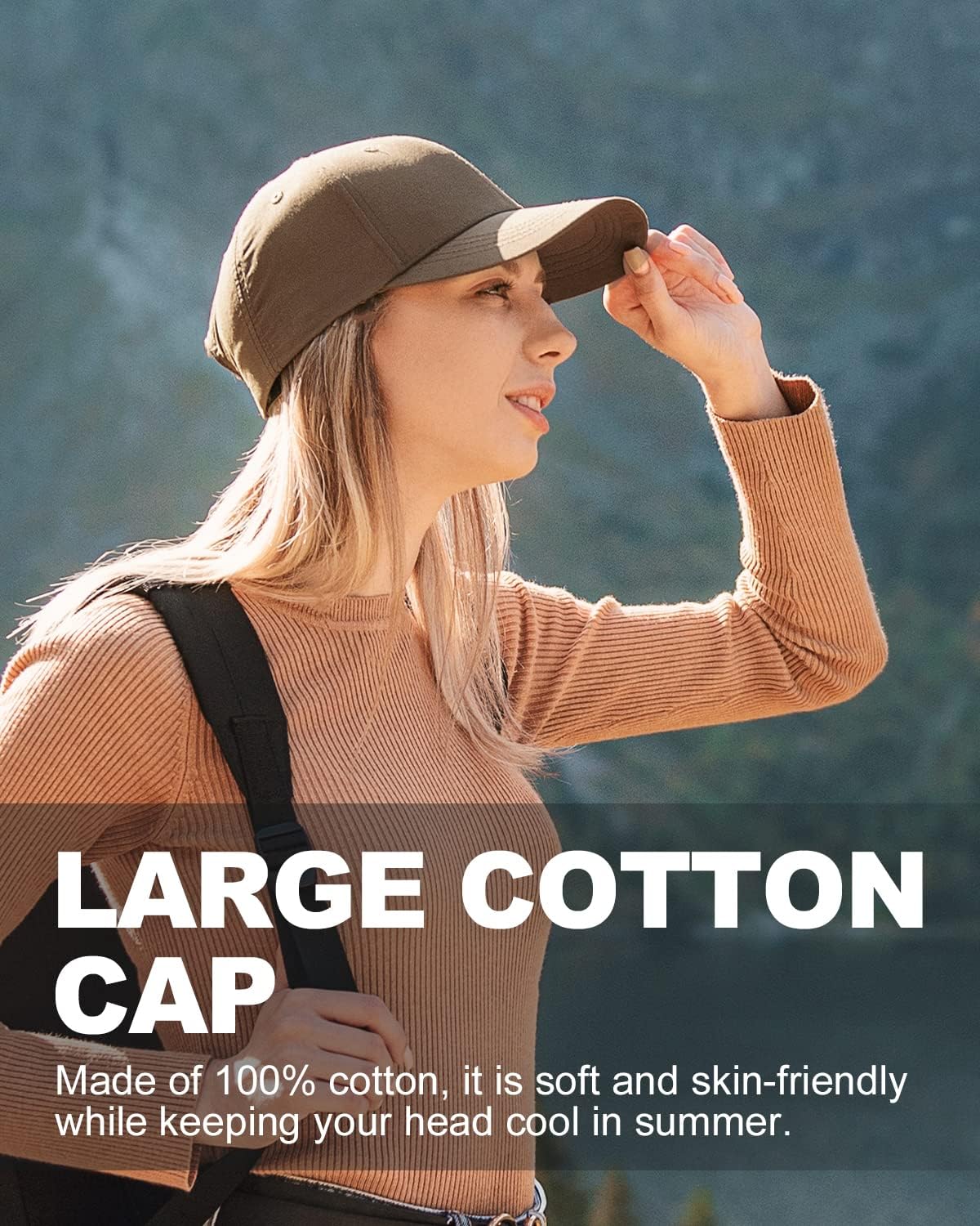 Detalle de Zylioo Casquette XL/XXL homme grande taille (55 à 65 cm) en coton respirant
