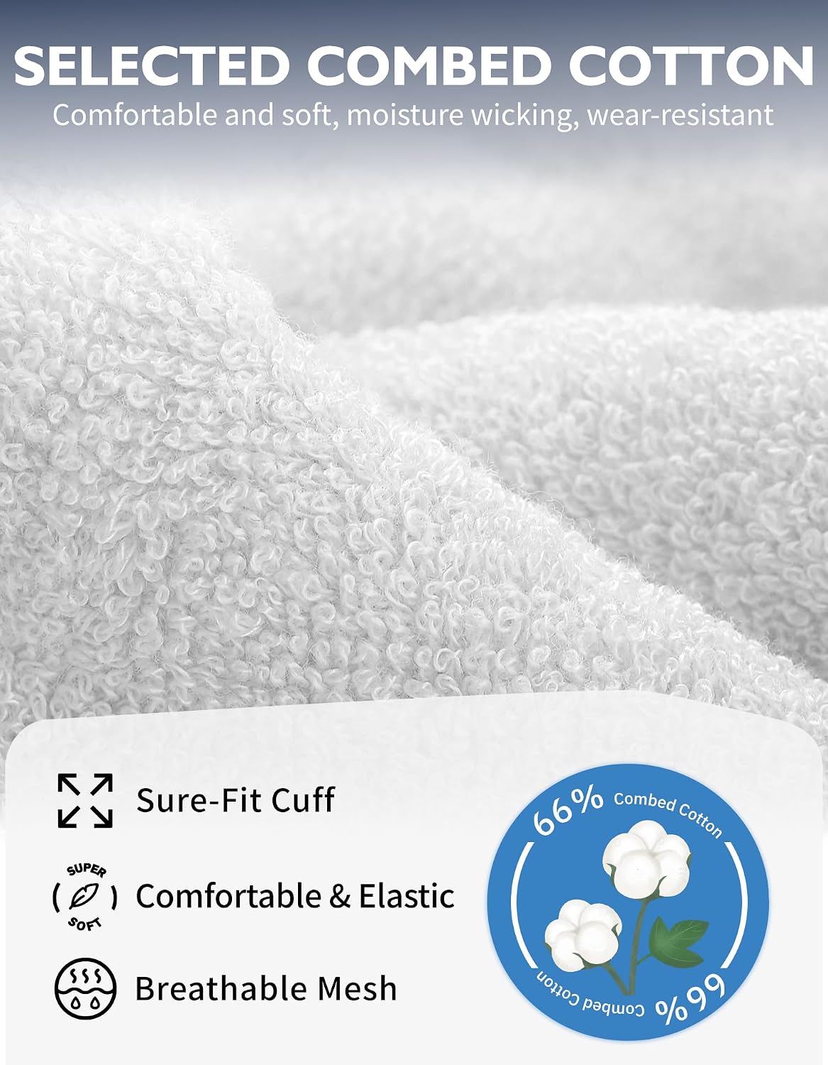 Detalle de CLOSEMATE Men's Ankle Sports Trainer Socks – Short, Cushioned, Non-Slip (6 Pairs)