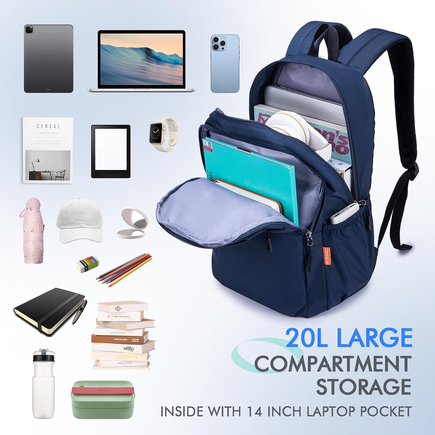 Detalle de BAGZY 40x30x15cm Underseat Cabin Bag: Lightweight, Waterproof Under-Seat Luggage