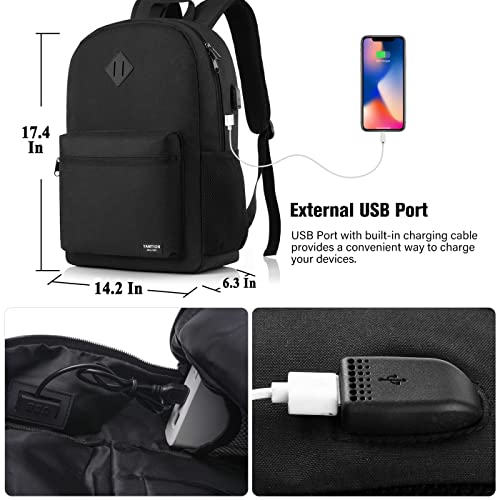 Thumbnail 6 de YAMTION Black Backpack for Women and Men: 15.6-Inch Laptop Everyday Pack