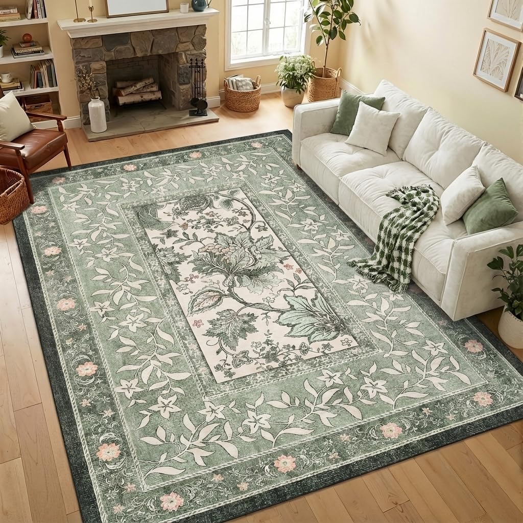 Detalle de GarveeHome Provence 5x7 botanical rug
