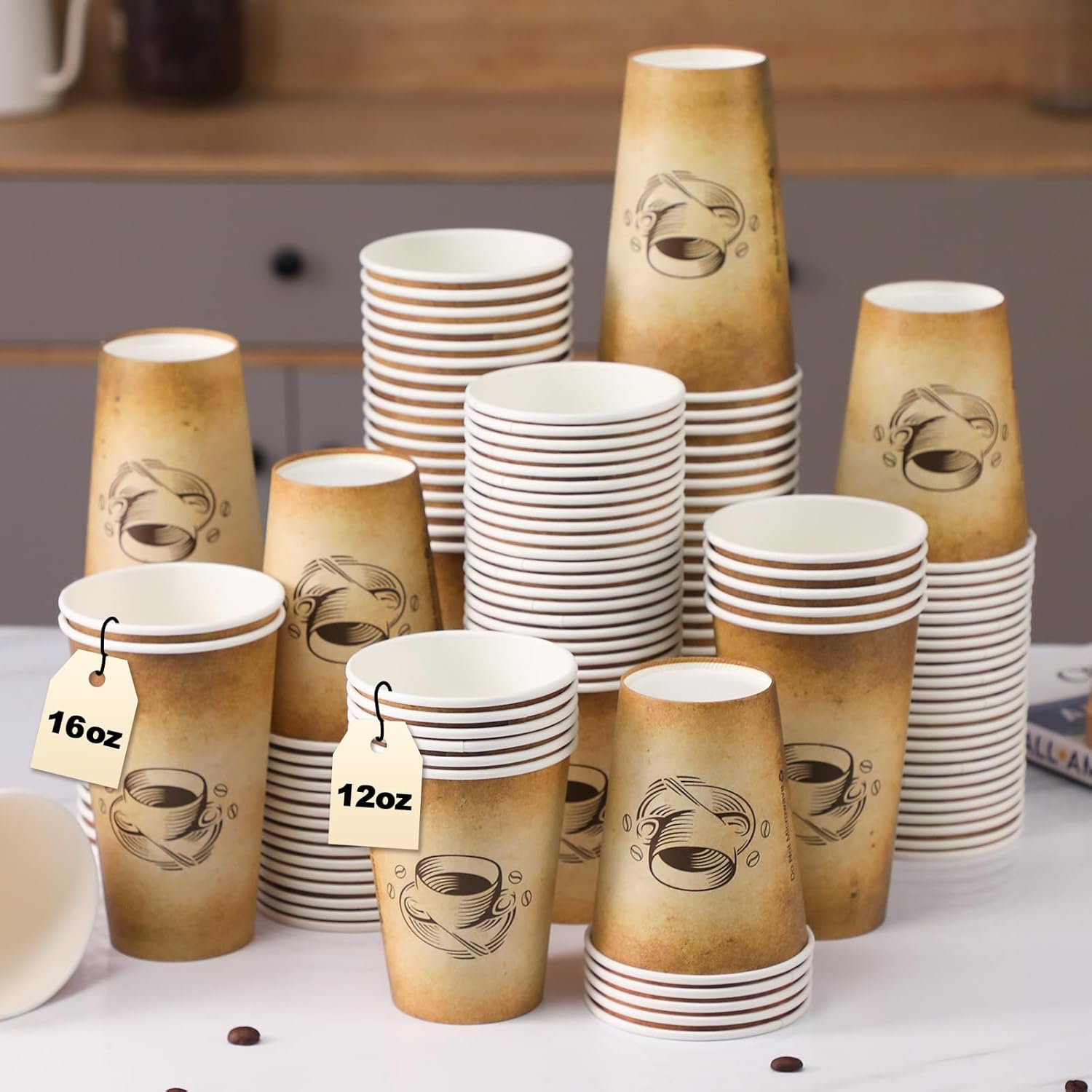 Thumbnail 2 de Clawsoff 180 Pack 16 oz Disposable Paper Coffee Cups