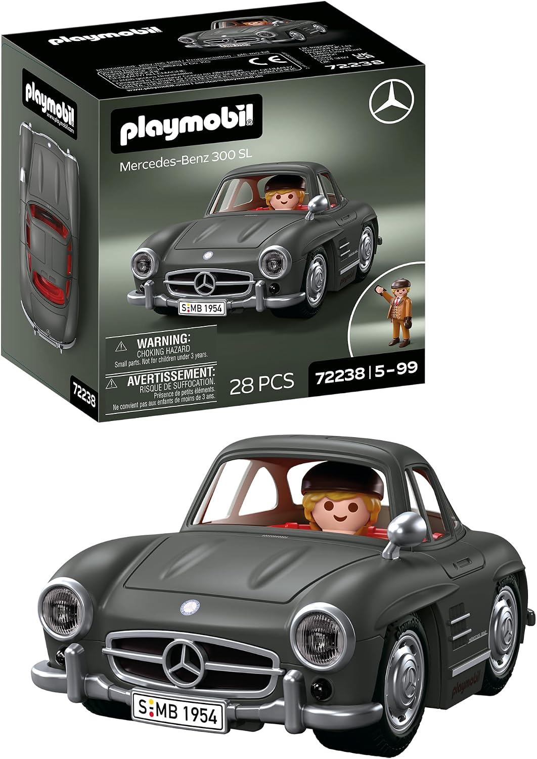 Detalle de PLAYMOBIL 72238 Mercedes-Benz 300 SL – samochód kolekcjonerski z figurką