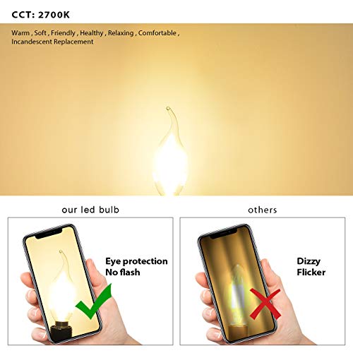 Thumbnail 3 de LVWIT Lampadine LED E14 Warm 2700K – 4W (40W equivalenti), 470 LM, Filamento Vintage, Pacco 6 unità