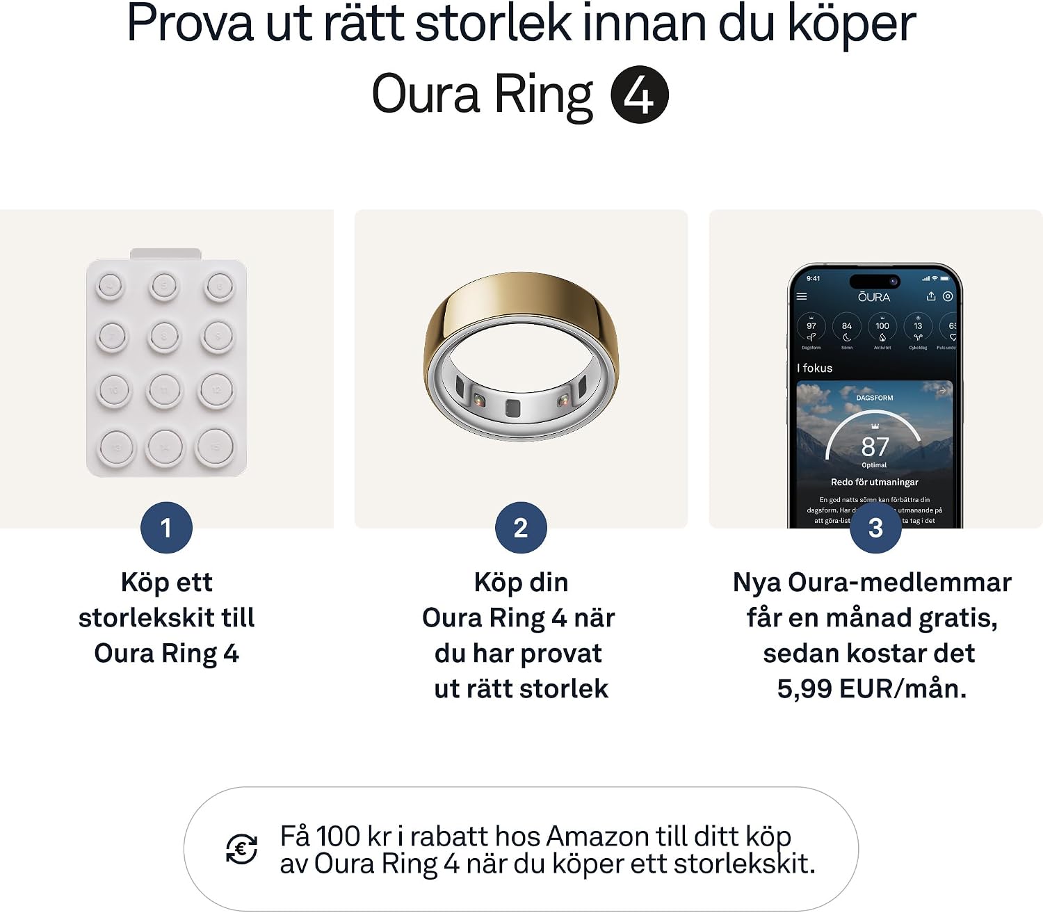 Thumbnail 2 de Oura Ring 4 smart ring i titan, Gold, storlek 7 och upp till 8 dagars batteritid