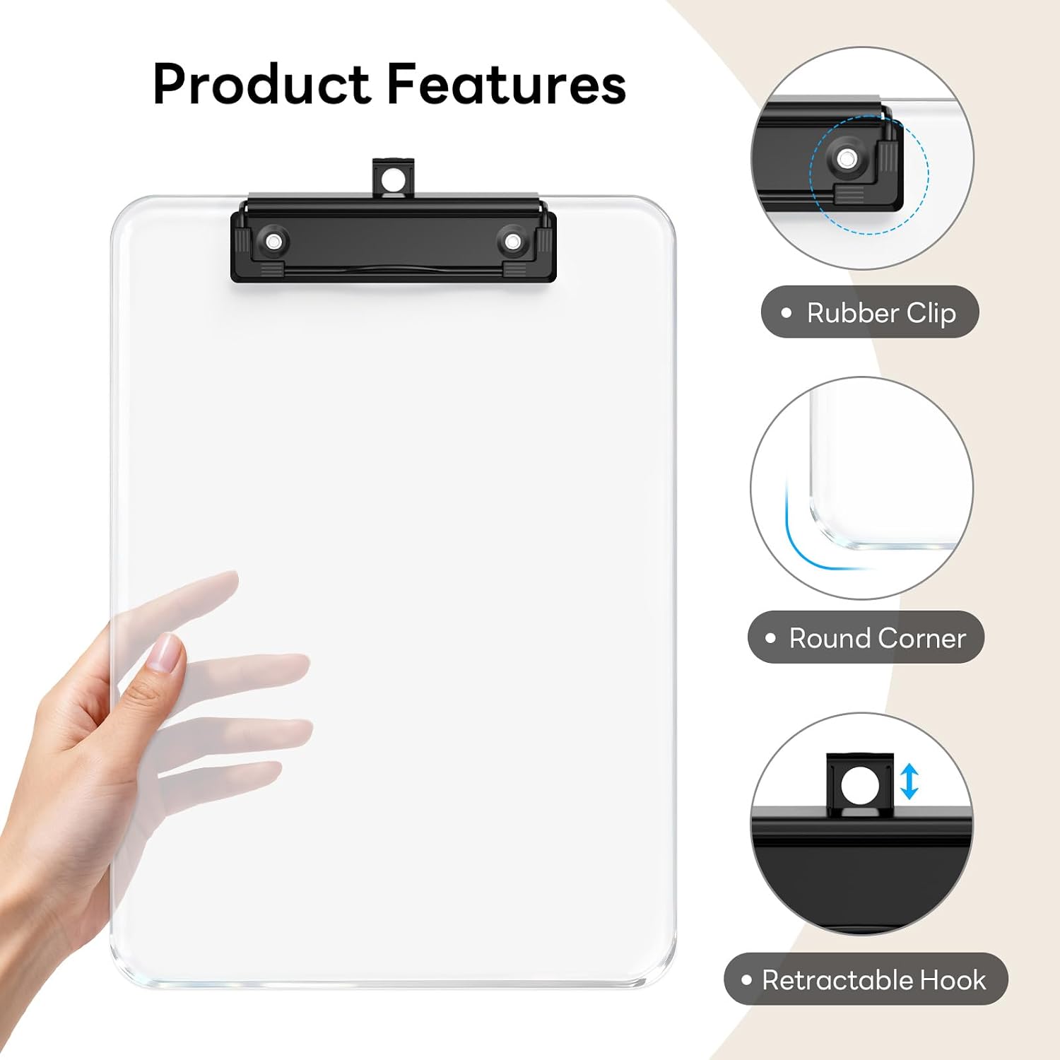 Thumbnail 3 de Zoenley Plastic Clipboard Set, A4