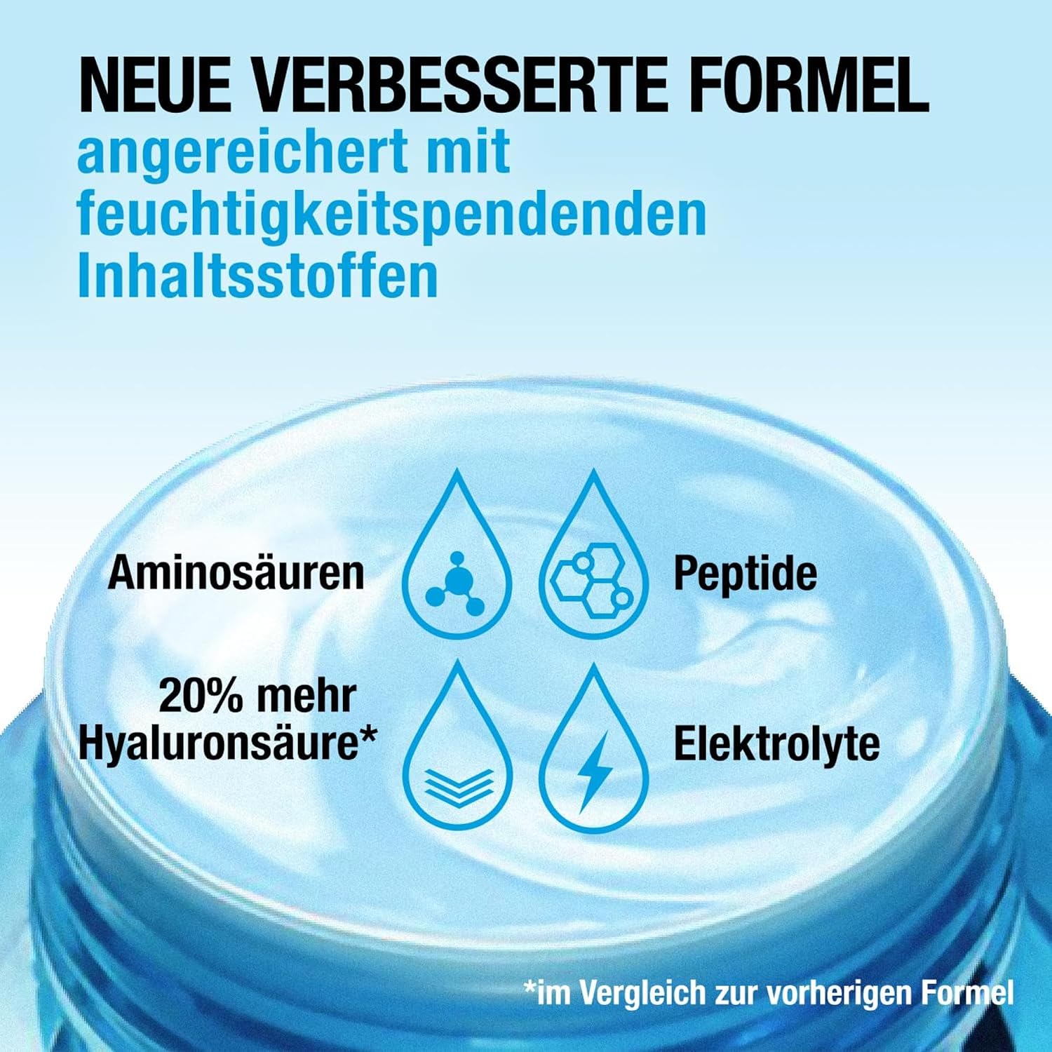 Detalle de Neutrogena Hydro Boost Nachtcreme mit purer Hyaluronsäure – regenerierende Gesichtspflege, 50 ml (2er Pack)