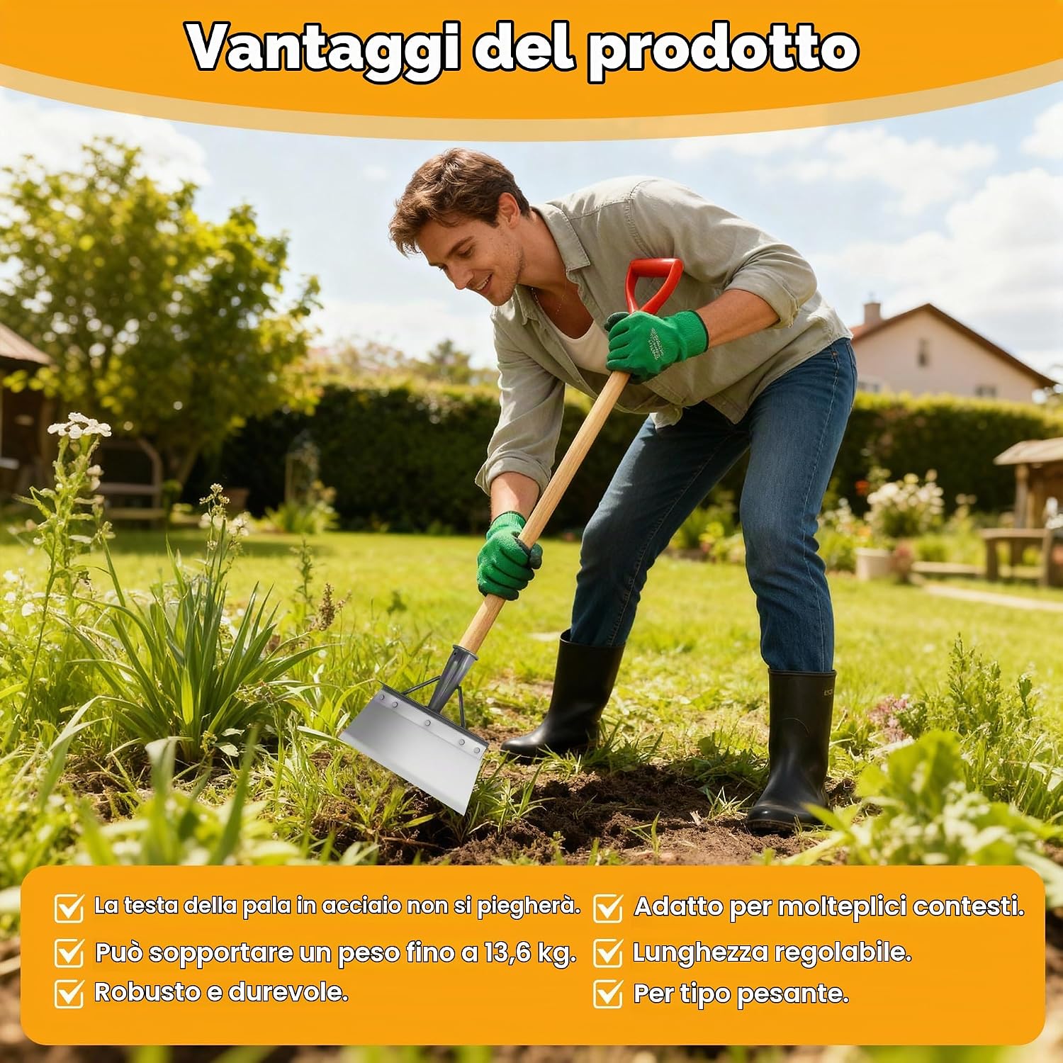 Thumbnail 4 de Pala Multifunzionale per la Pulizia 23 cm: versatile strumento per giardino, diserbo e neve
