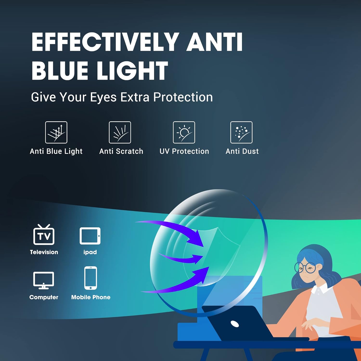 Thumbnail 5 de TOREGE Occhiali protettivi trasparenti con nasello regolabile, antiappannamento e antigraffio (ANSI Z87)