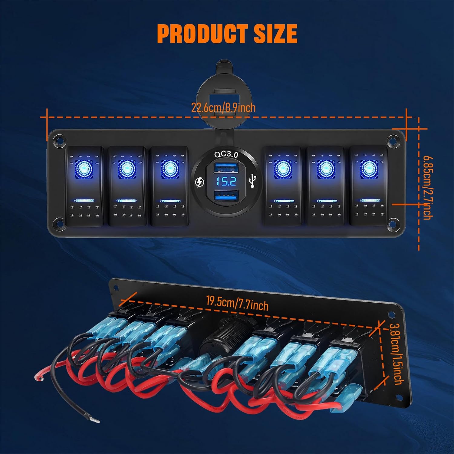 Thumbnail 4 de Chelhead 6 Gang Switch Panel 12V