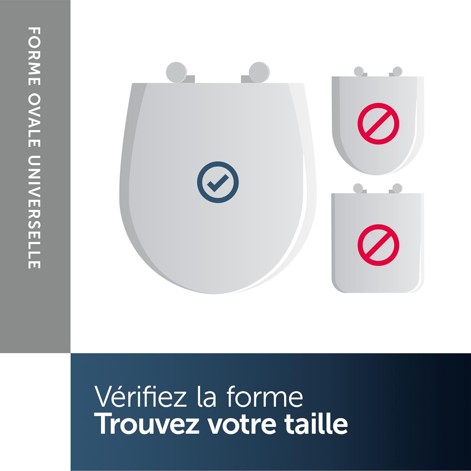 Thumbnail 2 de Ideal Standard Tirso Abattant de toilette universel avec fermeture amortie, blanc, 365x425x50 mm